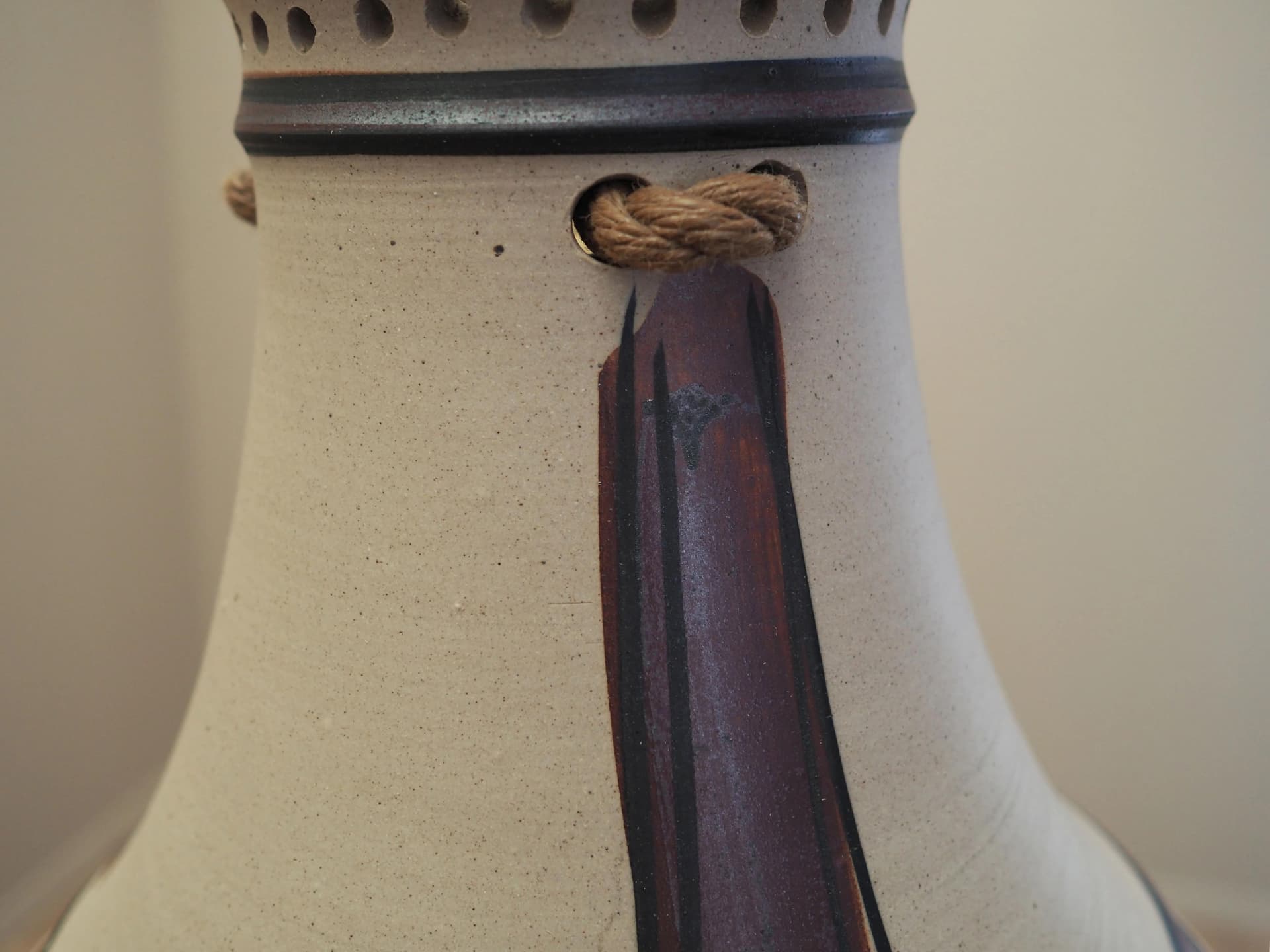 Pendant lamp, beige, ceramics, Denmark, 1960s. - 34109