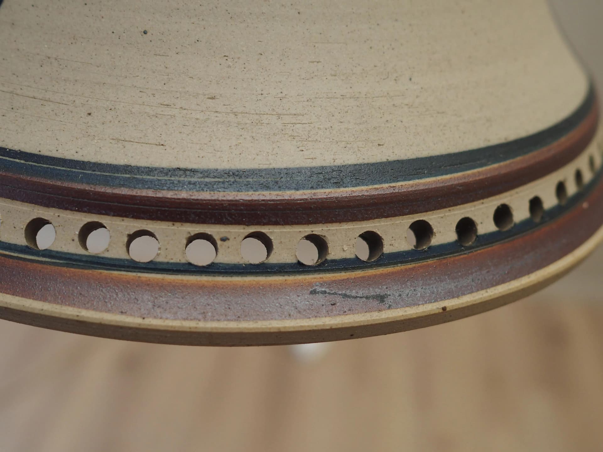 Pendant lamp, beige, ceramics, Denmark, 1960s. - 34107