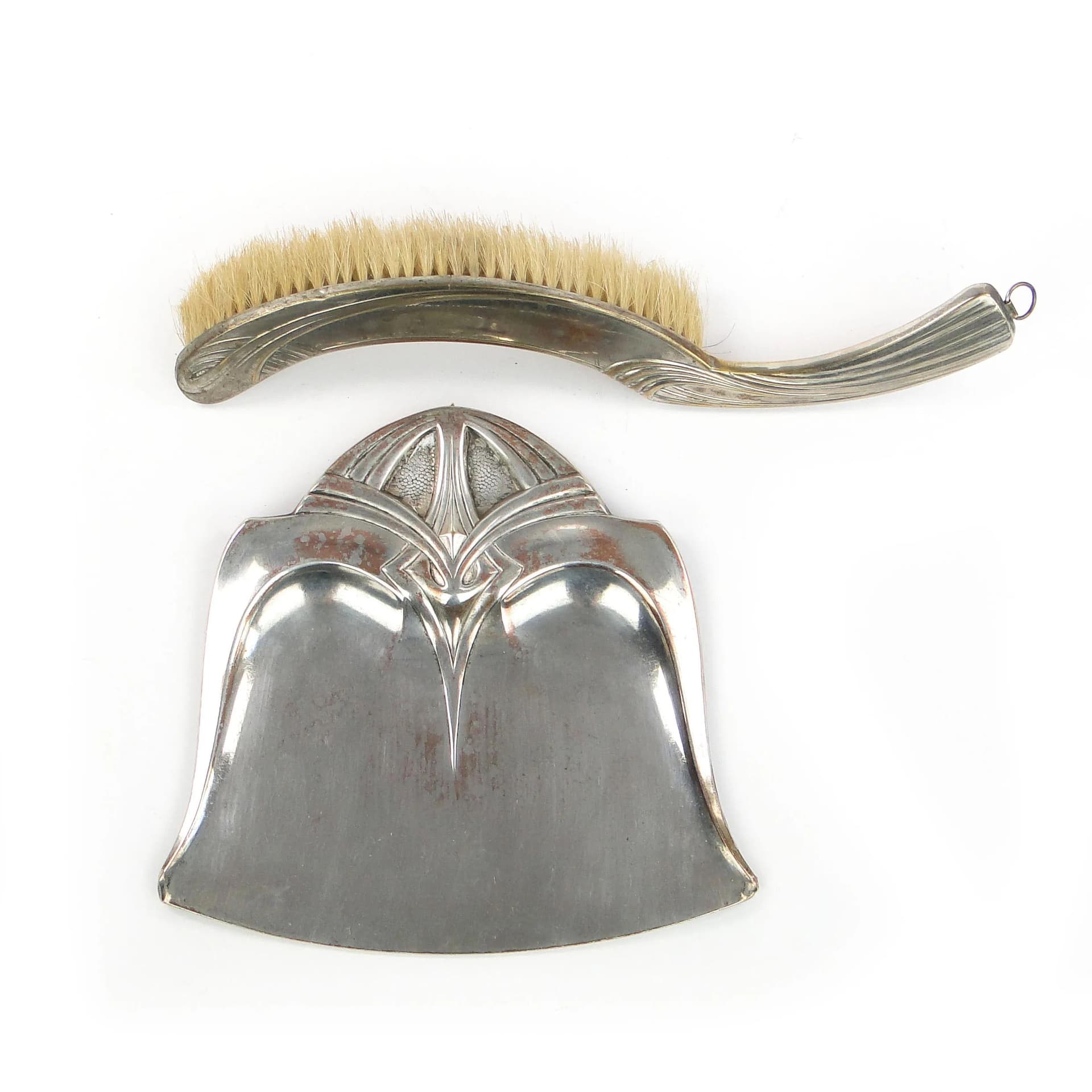 Crumb Set Art Nouveau, silver-plated copper, Poland, early 20th c. - 34021