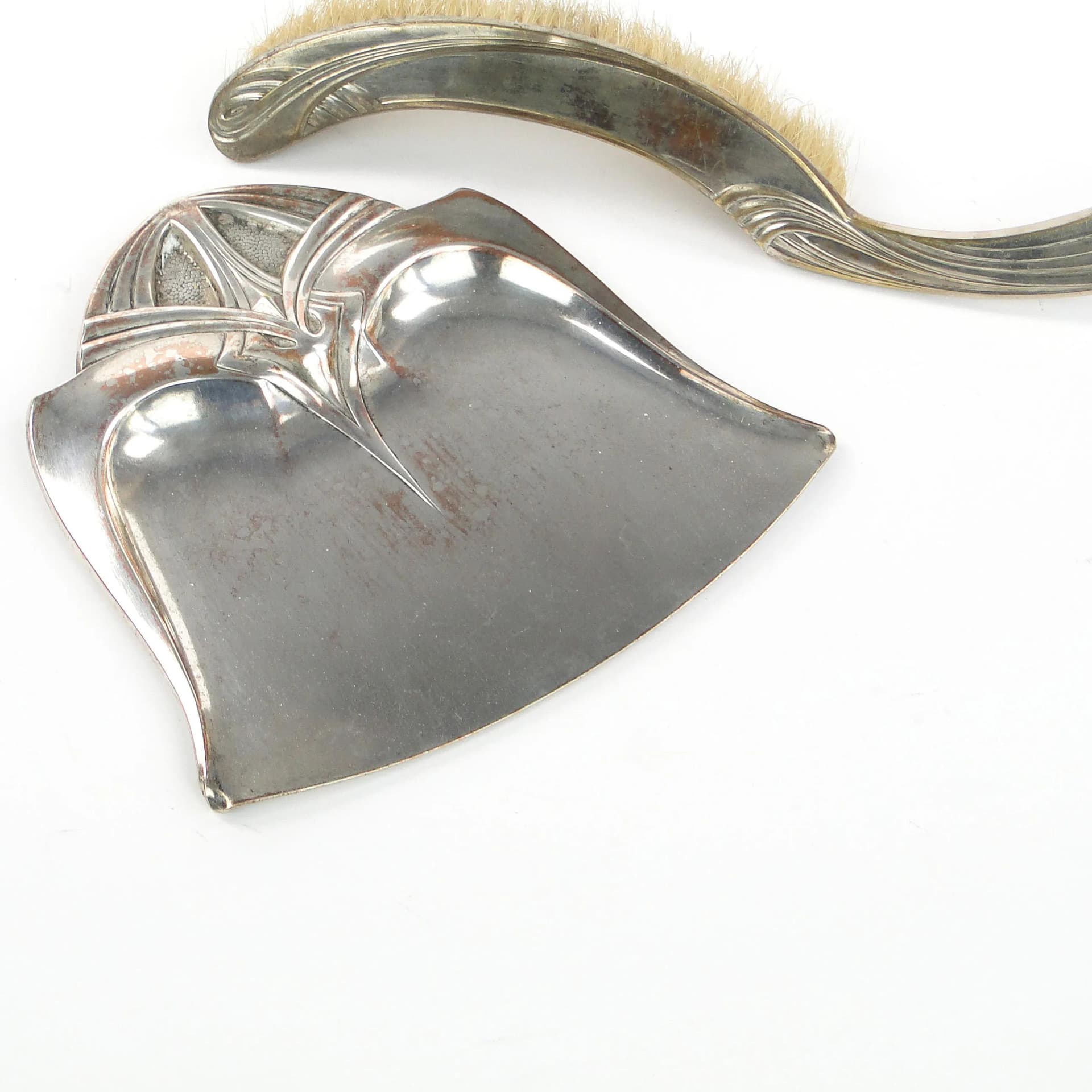 Crumb Set Art Nouveau, silver-plated copper, Poland, early 20th c. - 34016