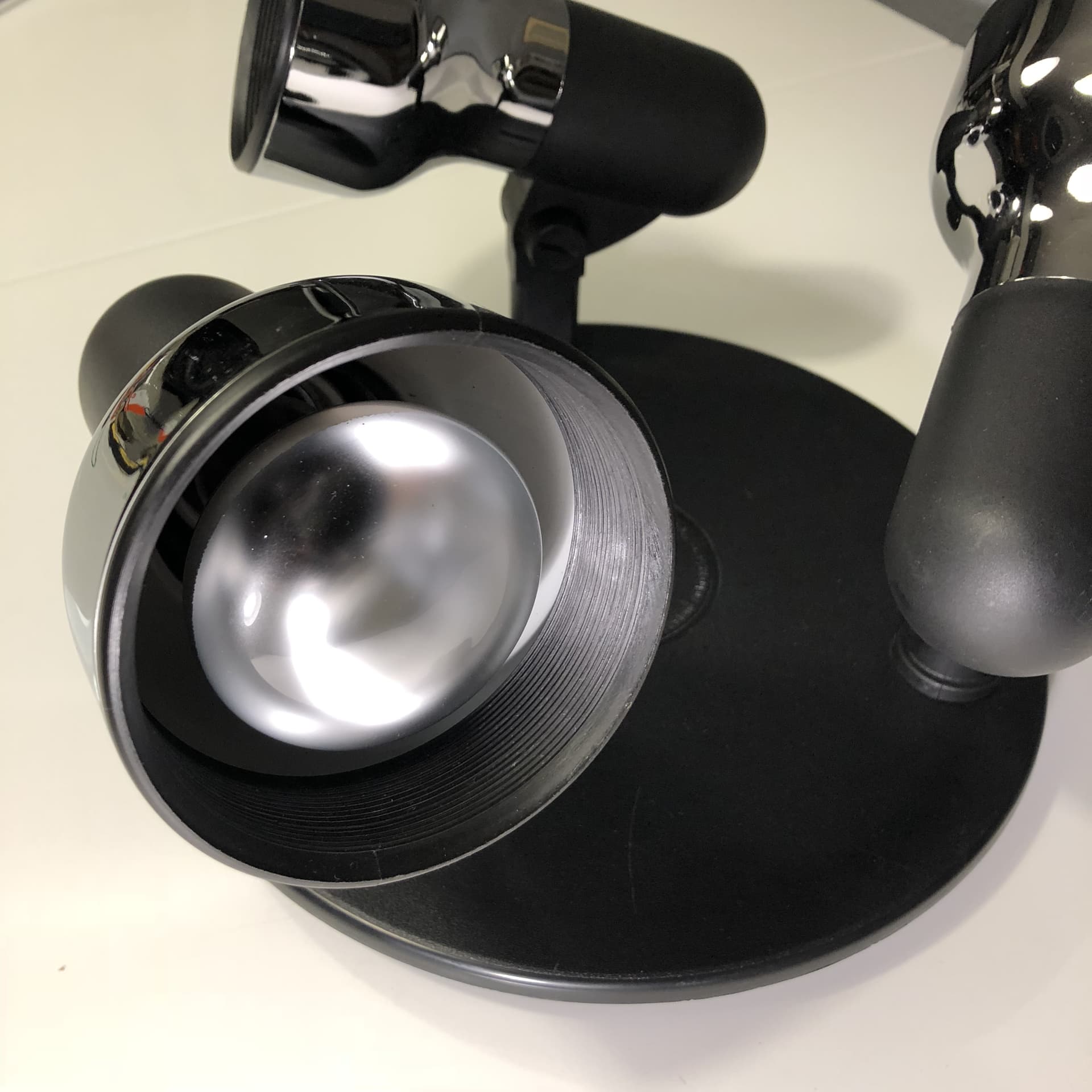 Black and Chrome 3-Light Ceiling Lamp, Germany, 1980s - 33934