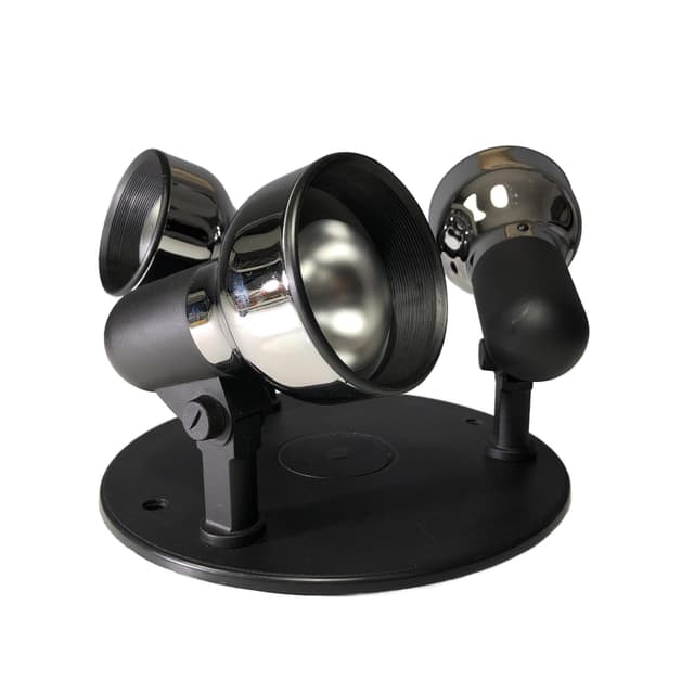 Black and Chrome 3-Light Ceiling Lamp, Germany, 1980s - DIMENSION