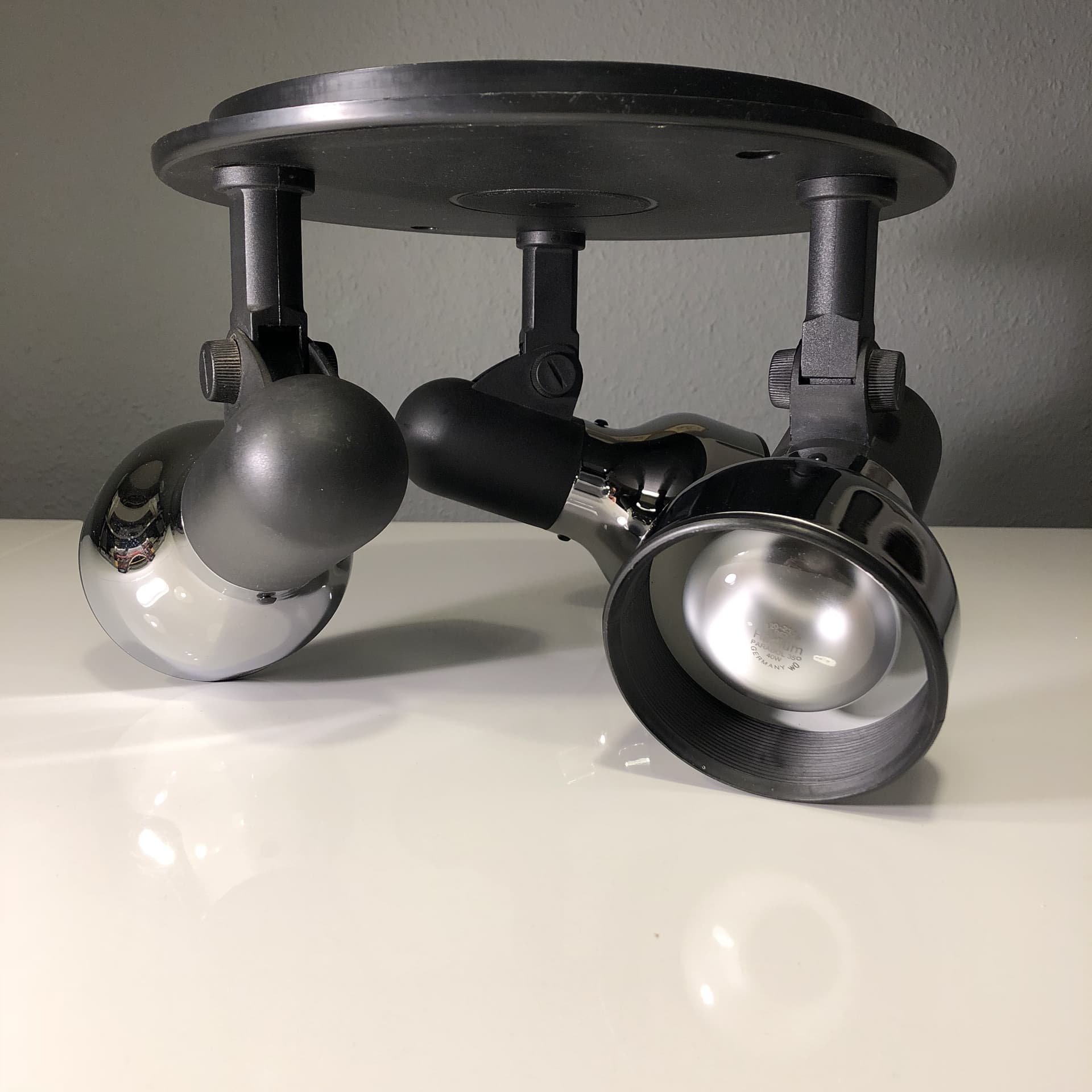Black and Chrome 3-Light Ceiling Lamp, Germany, 1980s - 33935