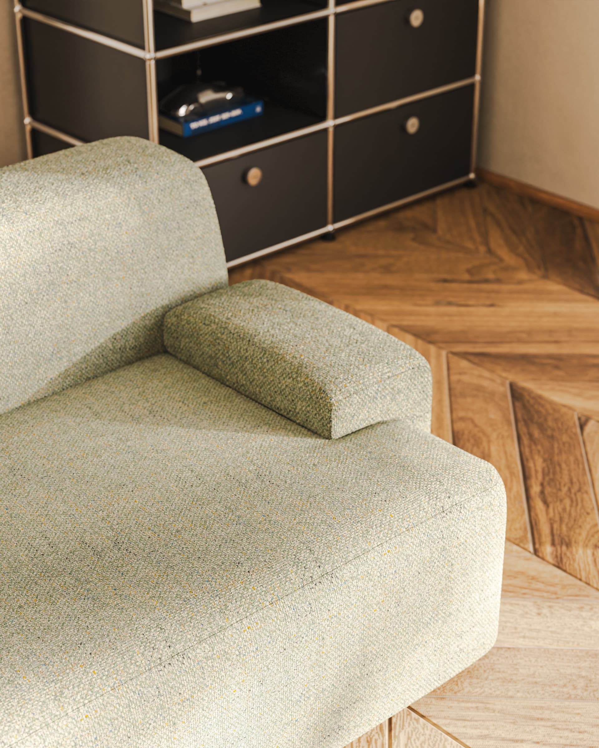 Sofa modułowa Umi 200 cm jasny zielony, Feum - 33866