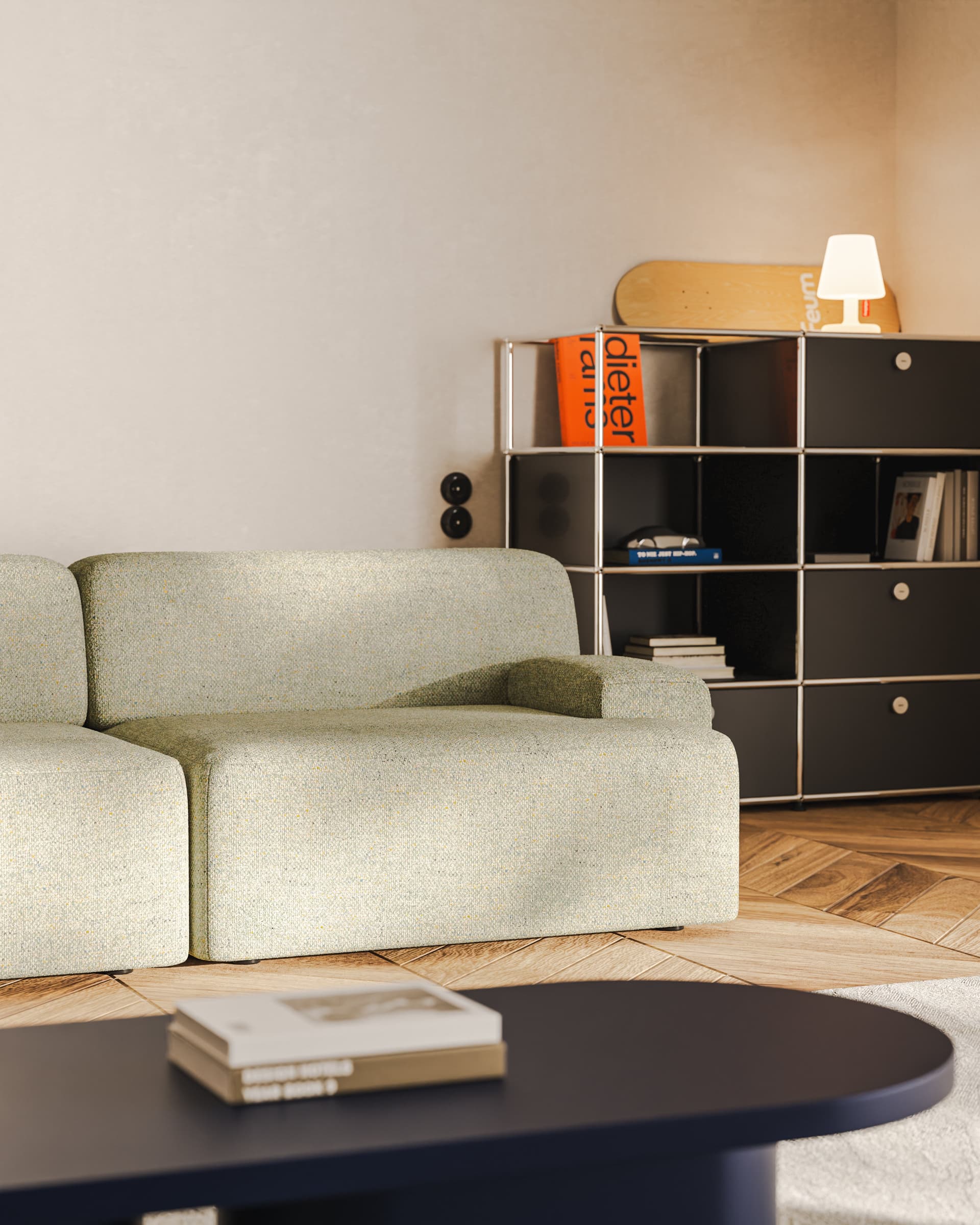 Sofa modułowa Umi 200 cm jasny zielony, Feum - 33867