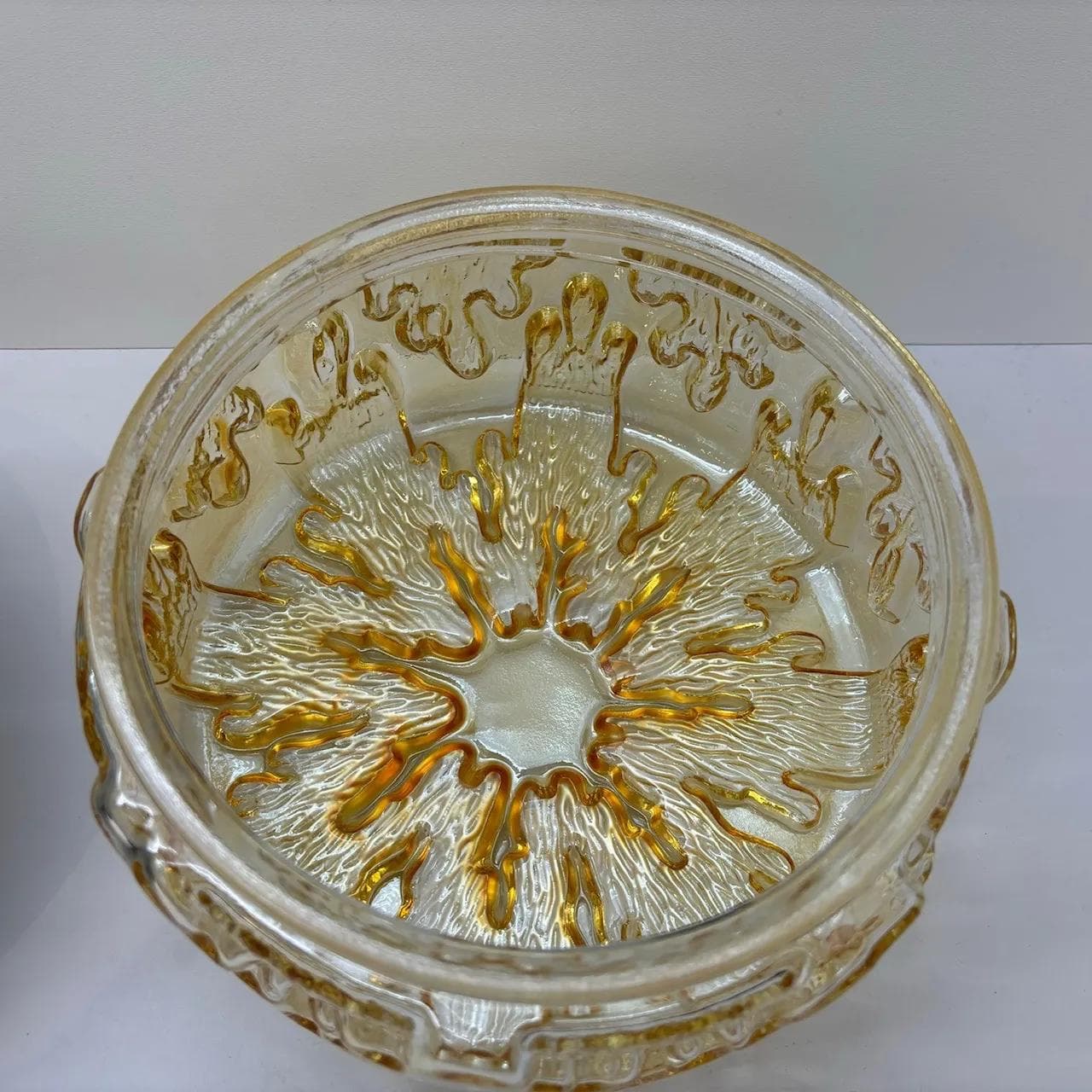 Plafon, szkło pomarańczowe, Niemcy, lata 80. - 34173