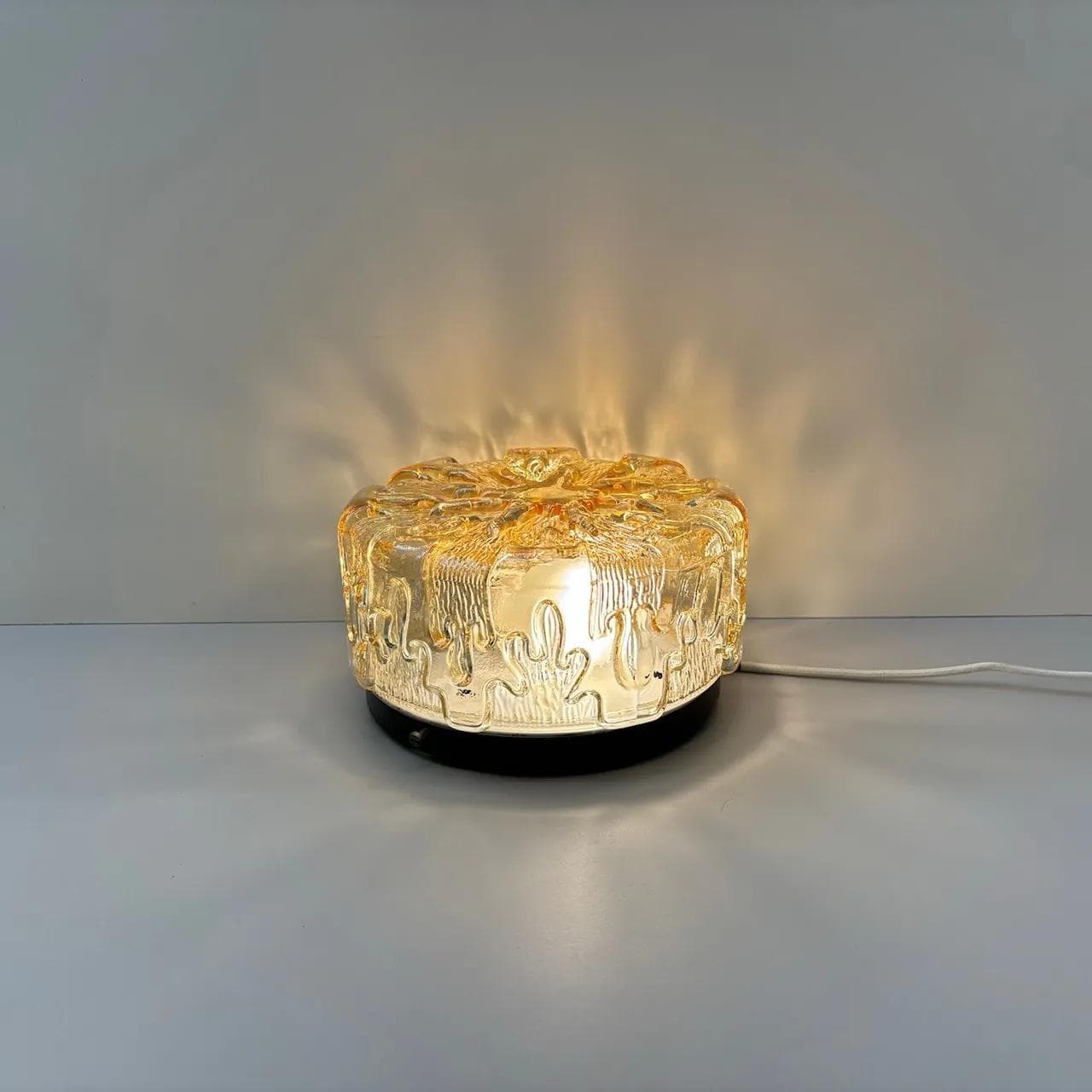 Plafon, szkło pomarańczowe, Niemcy, lata 80. - 34165