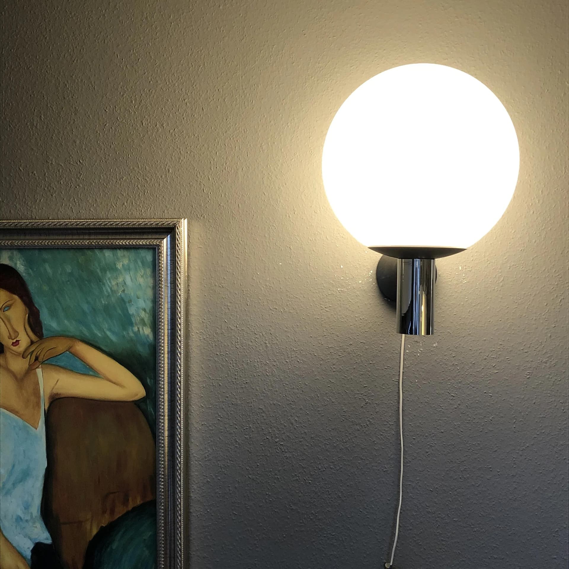 Para kinkietów, szkło opalowe białe, dla Limburg, Niemcy, lata 80. - 34162