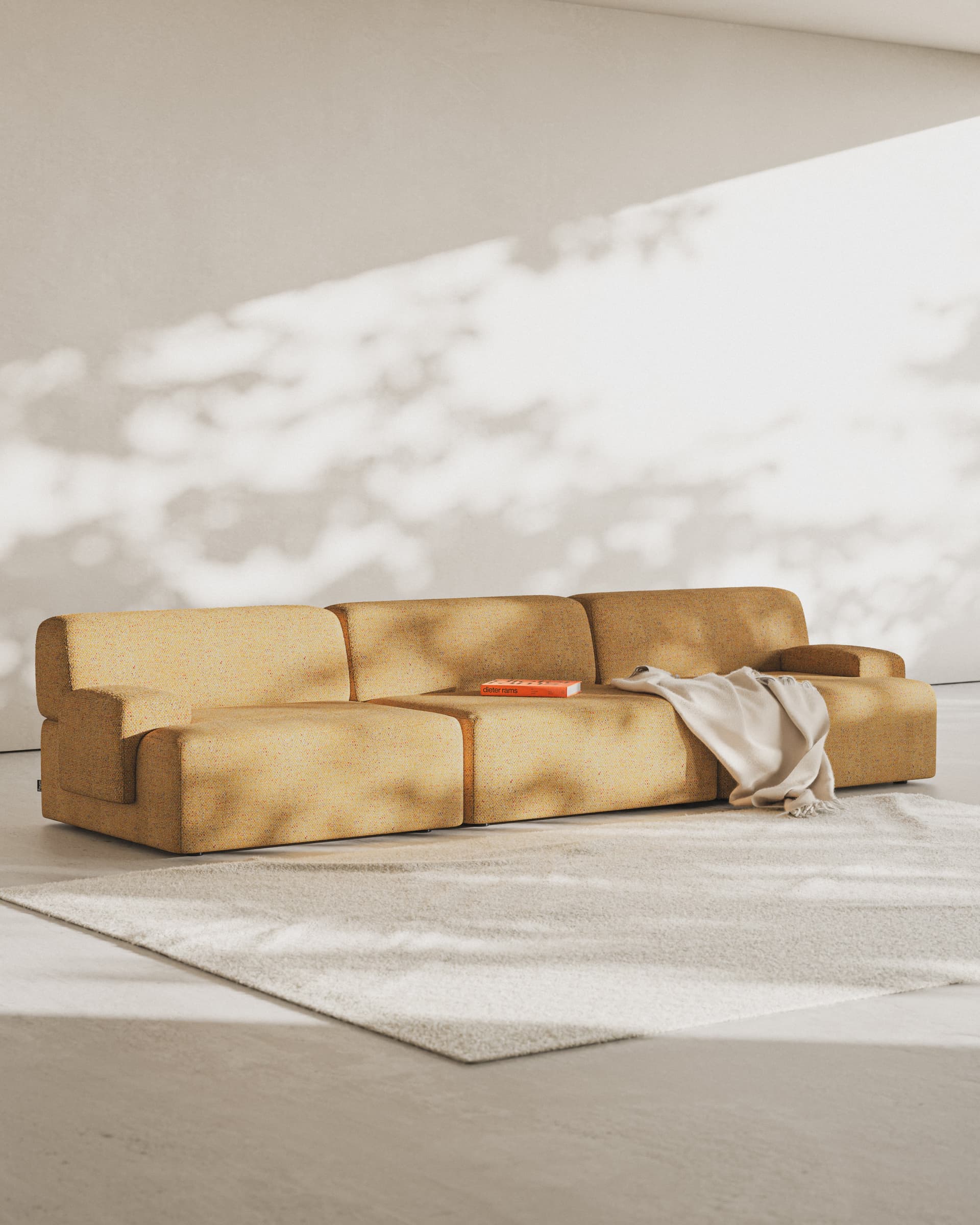 Sofa modułowa Umi 295 cm żółty, Feum - 34242