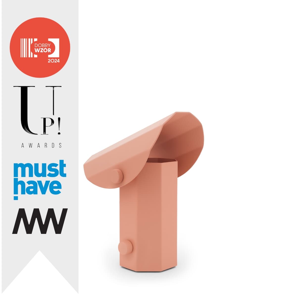 Lampka przenośna APOLIN złamany różowy, Kaspa x Grynasz Studio - 4015