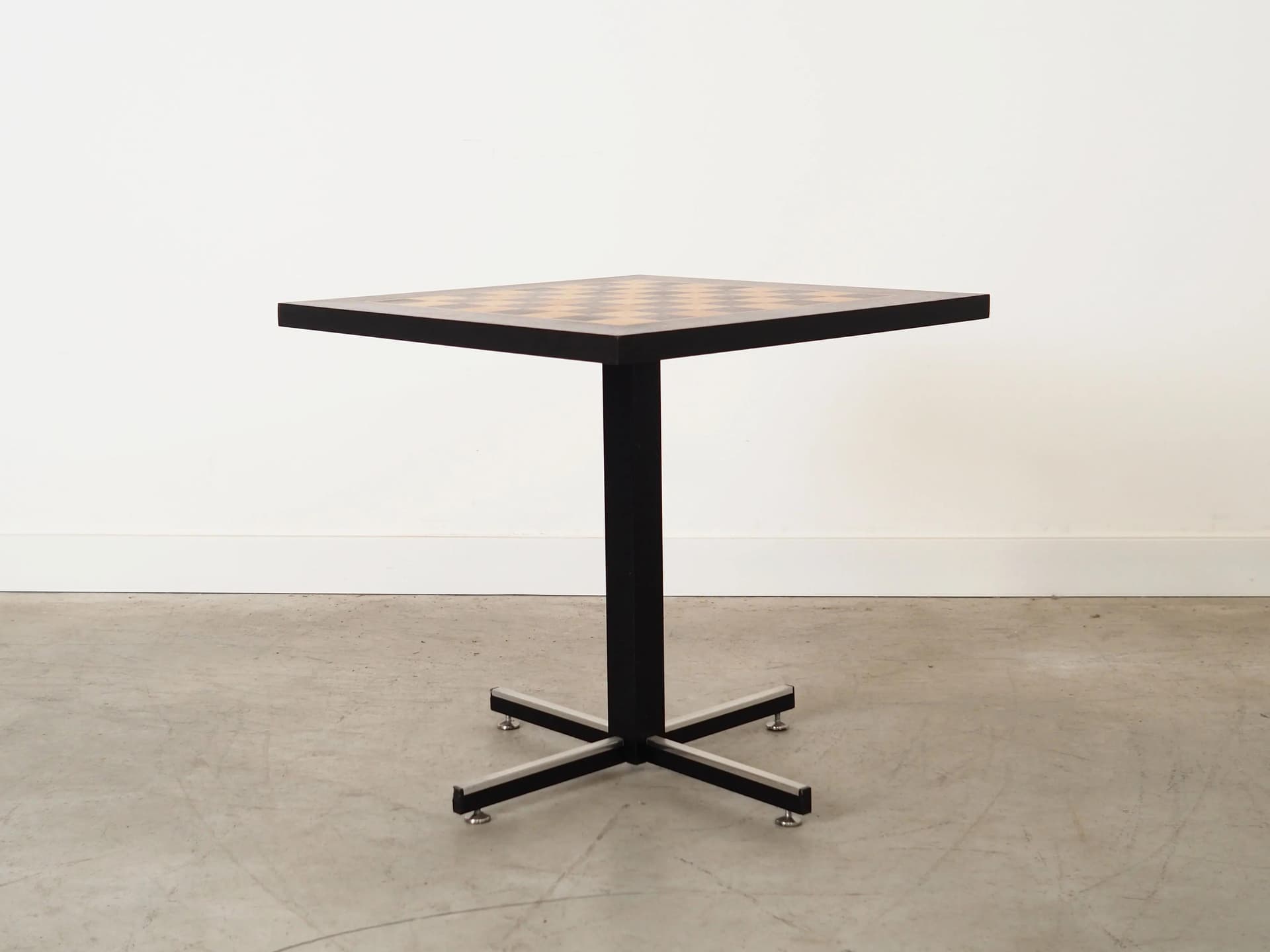 Stolik szachowy, brązowy, drewno, metal, Dania, lata 70. - 34057