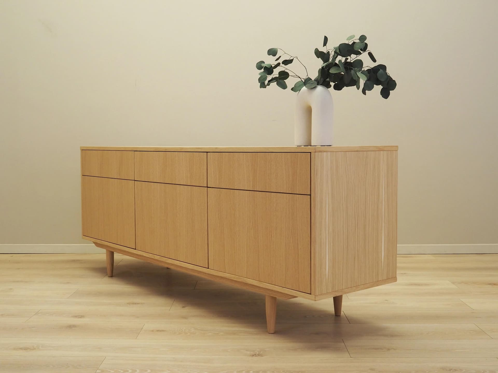 Sideboard Scandinavian, yellow oak, Poland, 1960s - 34049