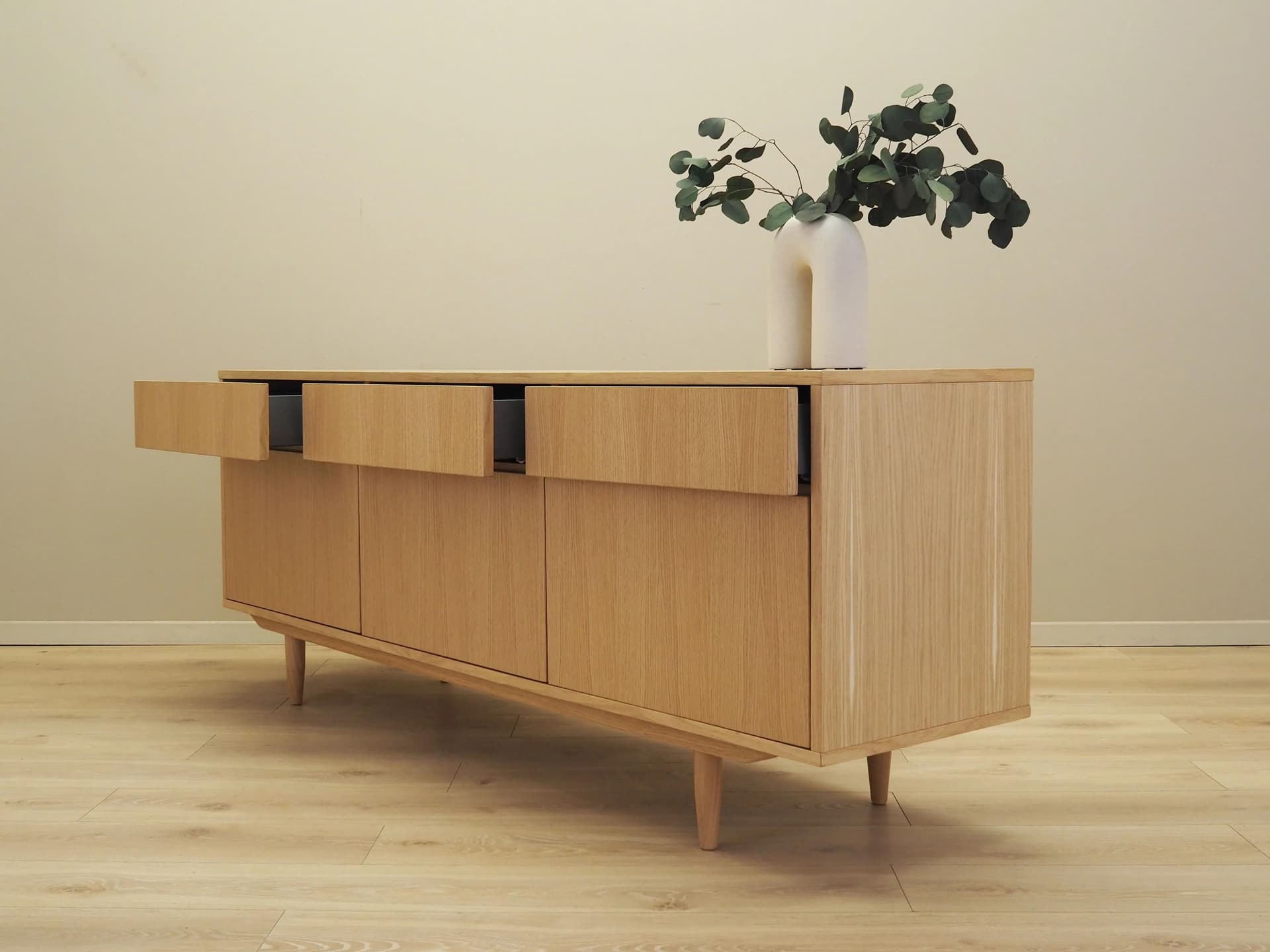 Sideboard Scandinavian, yellow oak, Poland, 1960s - 34050