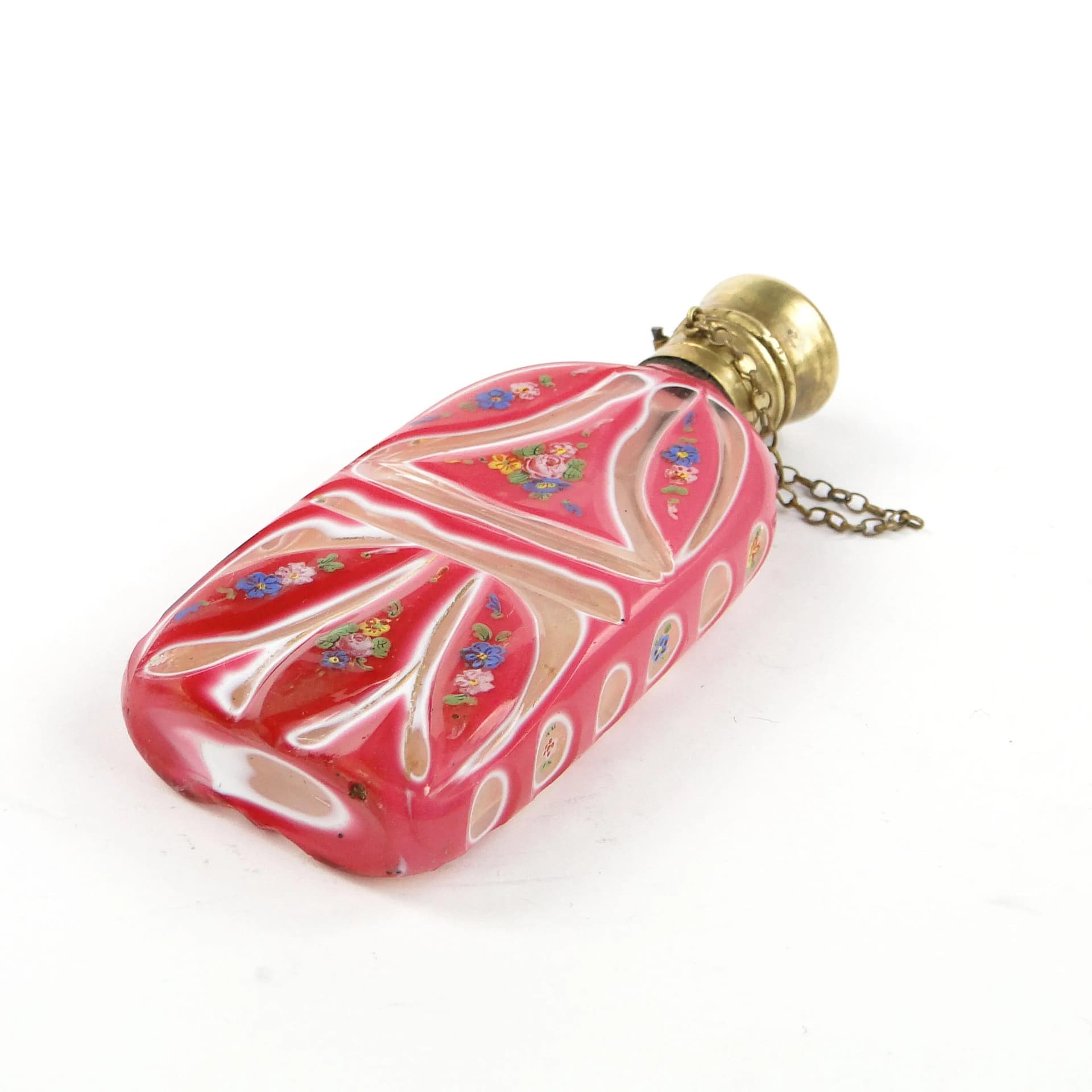 Flakon na perfumy Biedermeier, szkło multikolor, Austria, XIX wiek - 34323