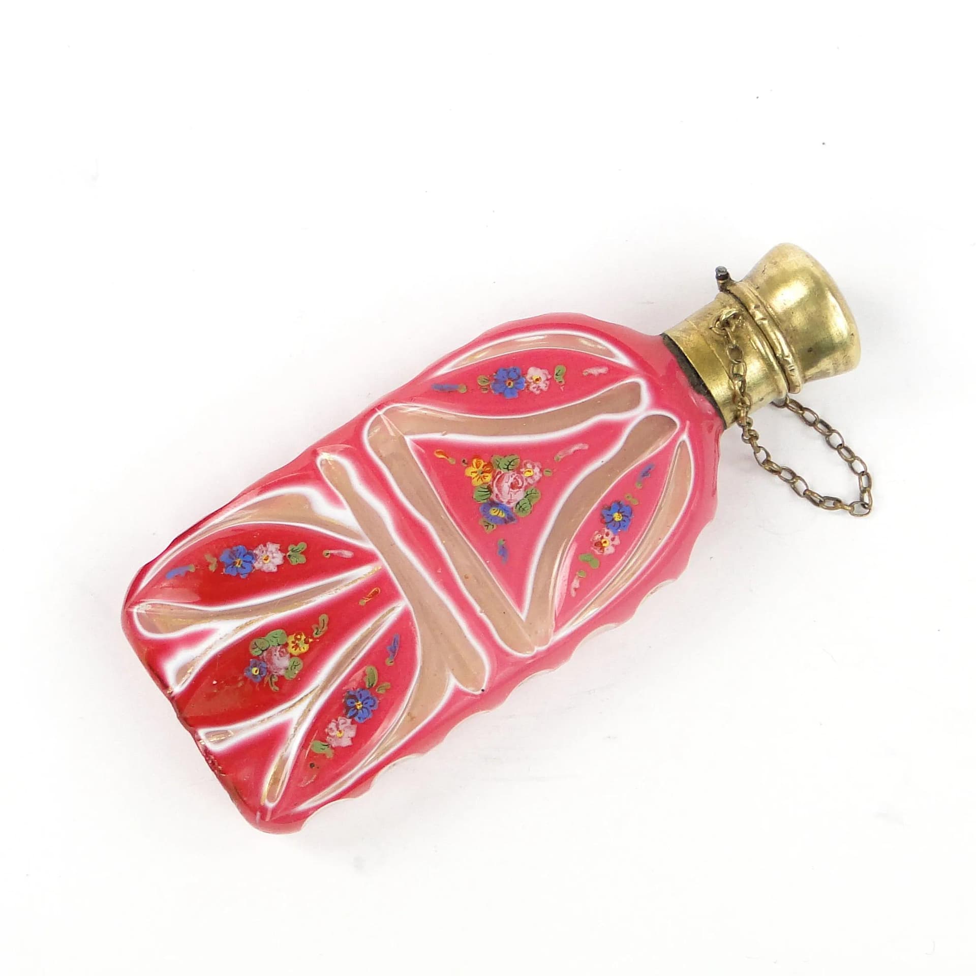 Flakon na perfumy Biedermeier, szkło multikolor, Austria, XIX wiek - 34315