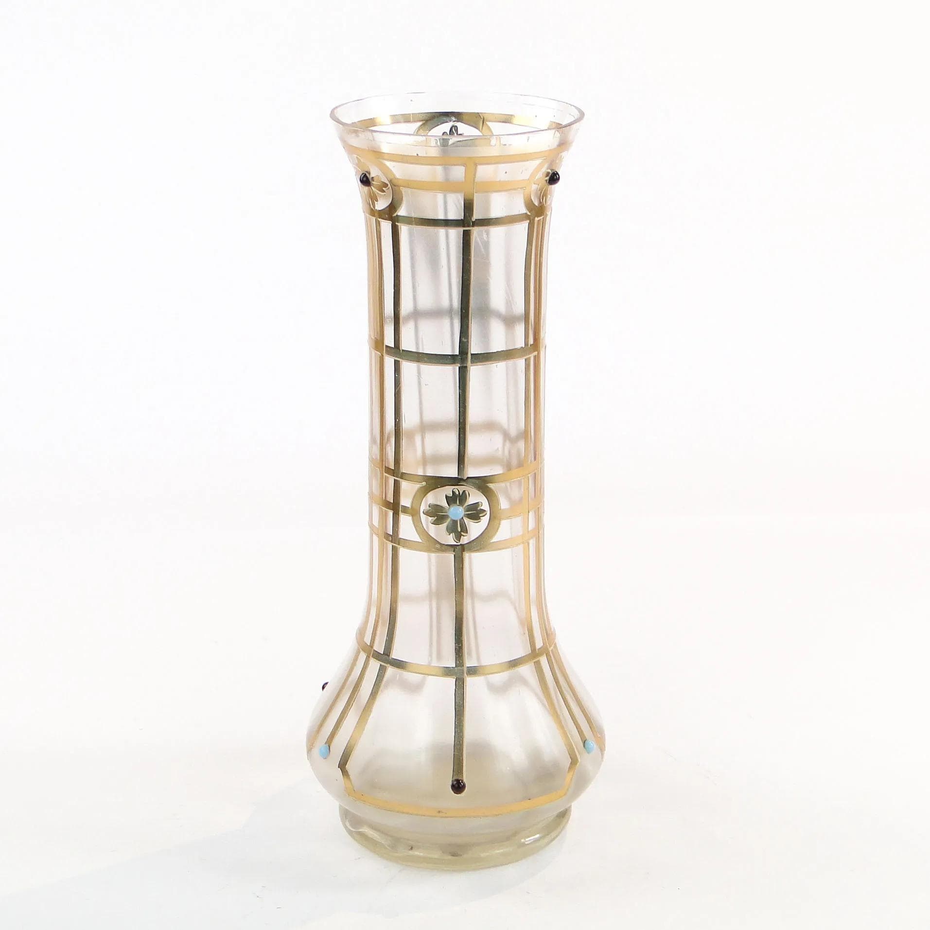 Vase Geometric Secession, Wiener Werkstätte, opaline glass ivory, Austria, 1900 - 34298