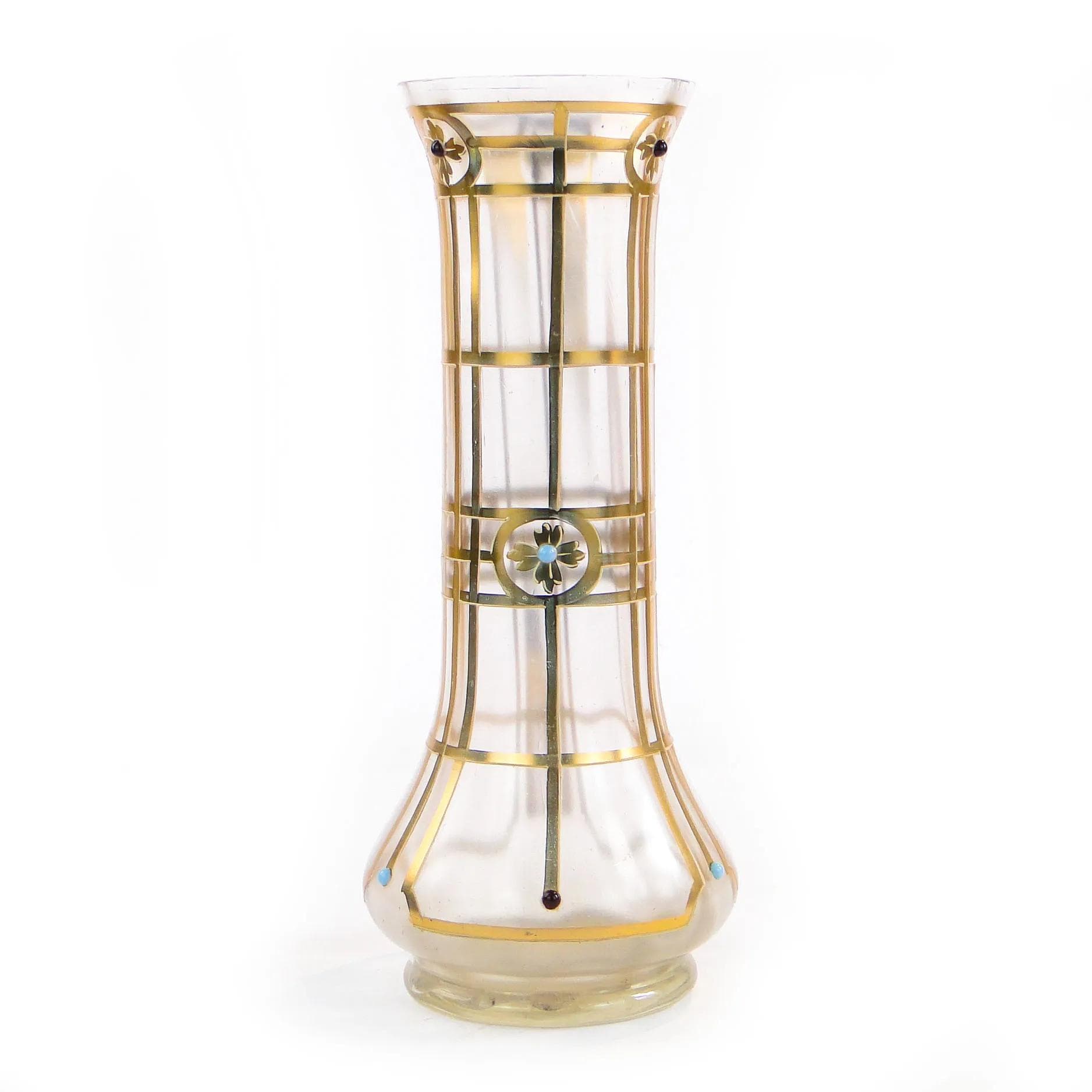 Vase Geometric Secession, Wiener Werkstätte, opaline glass ivory, Austria, 1900 - 34297