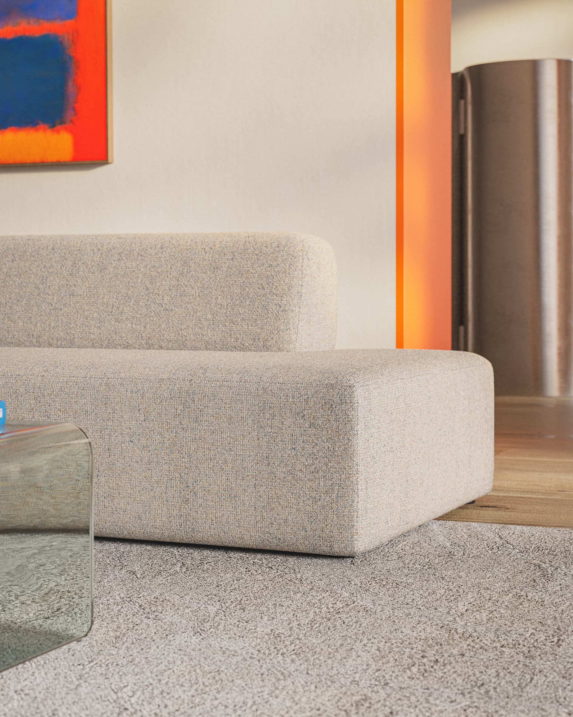 Sofa modułowa Umi narożna prawostronna 255 cm beżowy, Feum - 34238