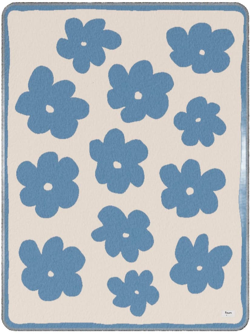 Koc Flo 200x150 cm jasny niebieski i beżowy, Feum