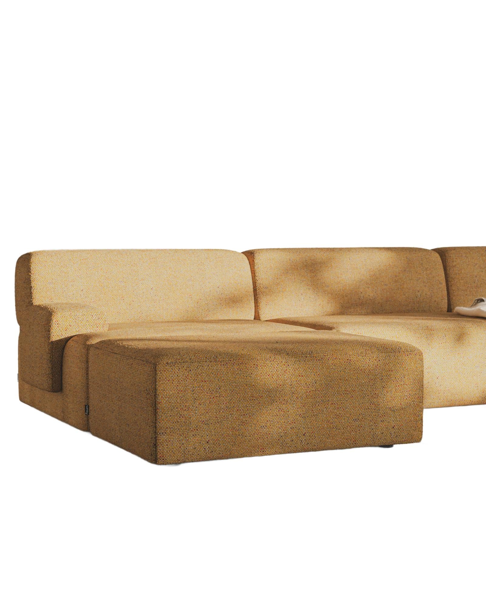 Sofa modułowa Umi narożna prawostronna 295 cm żółty, Feum - 34222