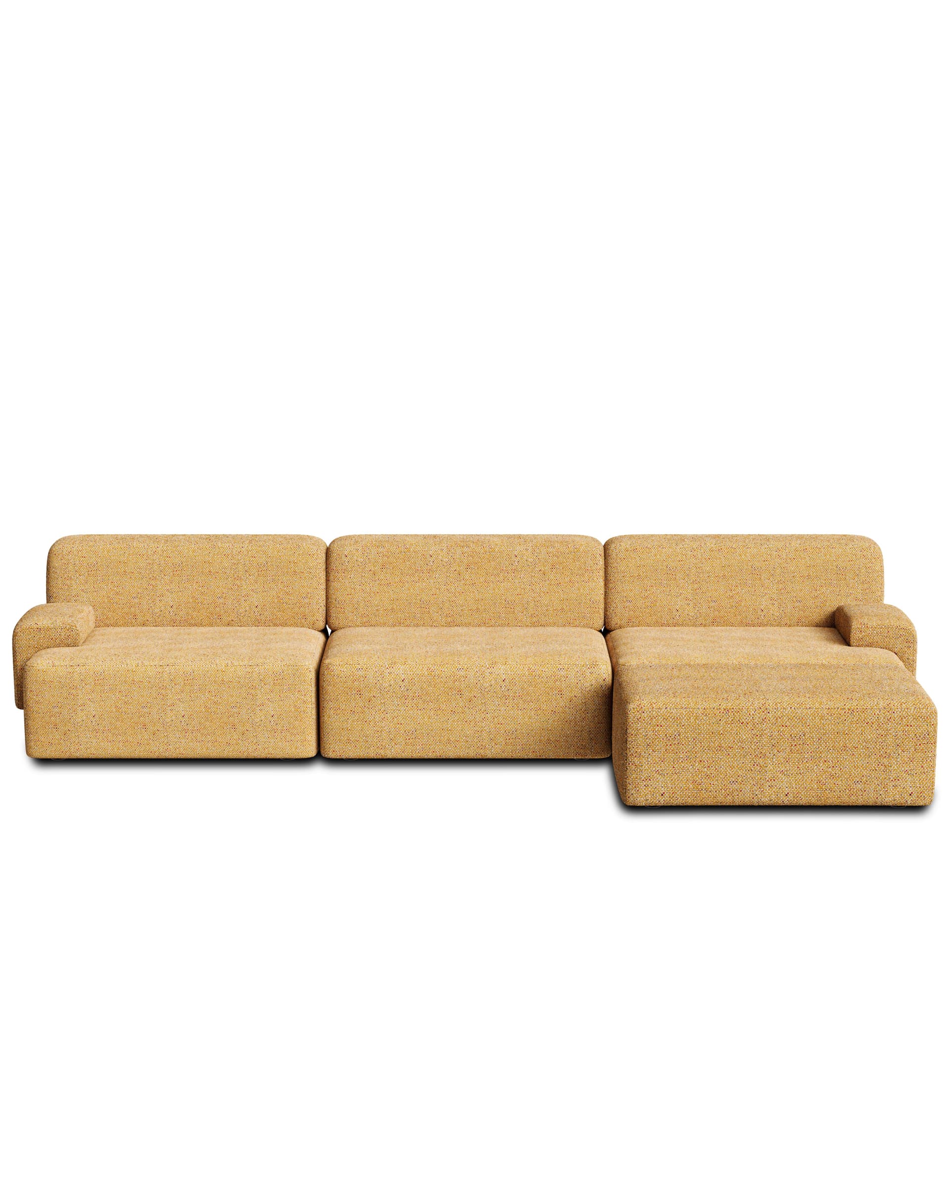 Sofa modułowa Umi narożna prawostronna 295 cm żółty, Feum - 34227