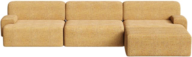 Sofa modułowa Umi narożna prawostronna 295 cm żółty, Feum - WYMIARY