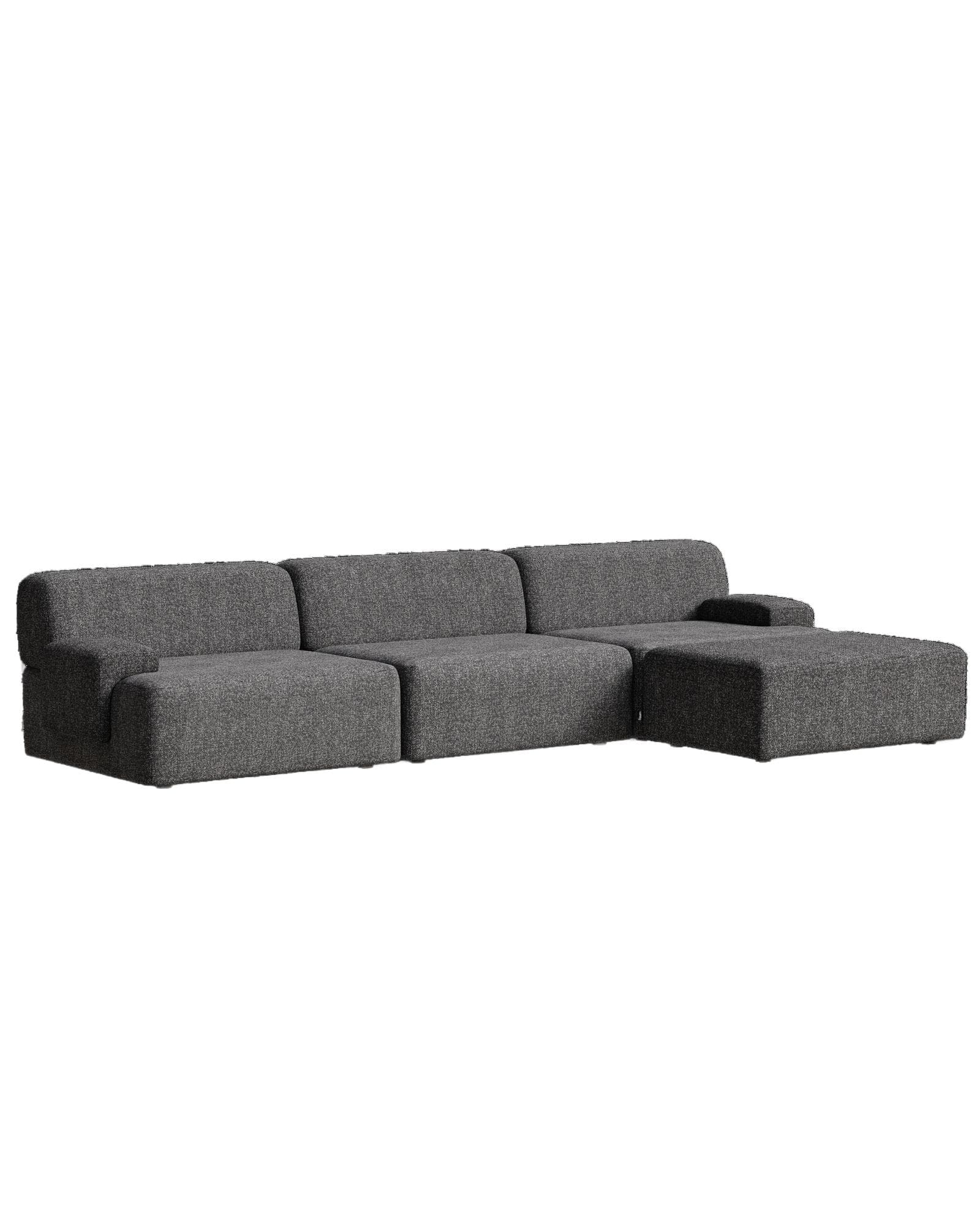 Umi modular corner sofa 3-seater 295x95x65 cm grey Stone Black, by Feum Studio, FEUM - 43659
