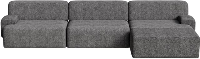 Umi modular corner sofa 3-seater 295x95x65 cm grey Stone Black, by Feum Studio, FEUM - DIMENSION