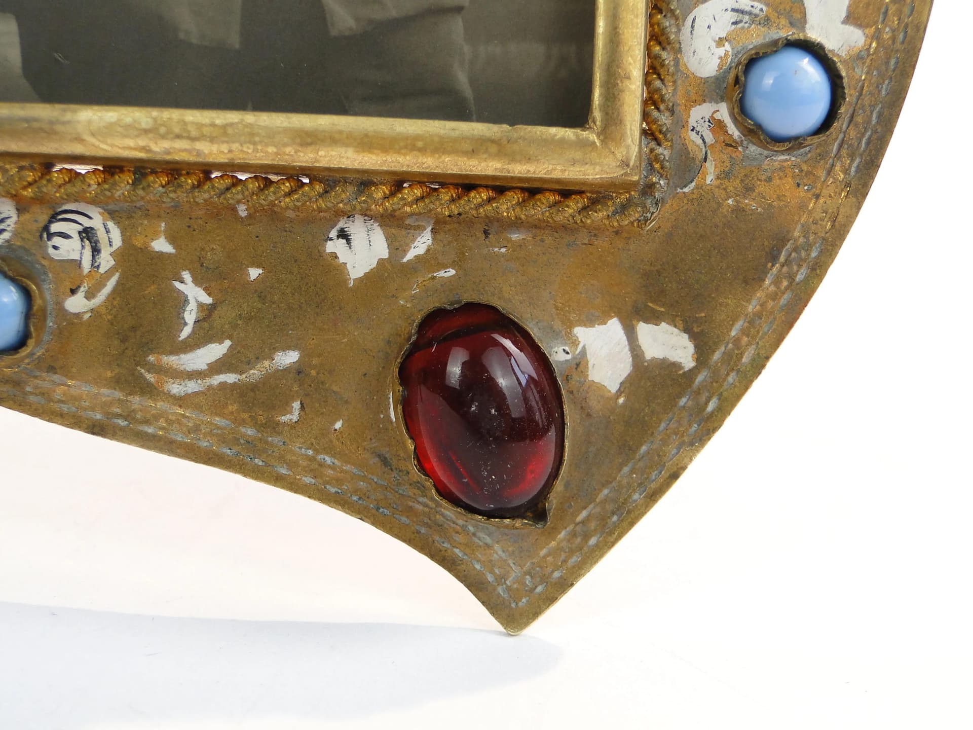Heraldic Photo Frame with Halberd, gilt brass white, Austria, 19th c. - 34283