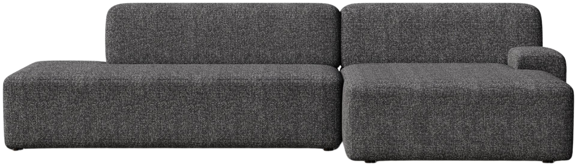 Umi modular sofa 255x140x65 cm anthracite right ottoman, by Feum Studio, FEUM