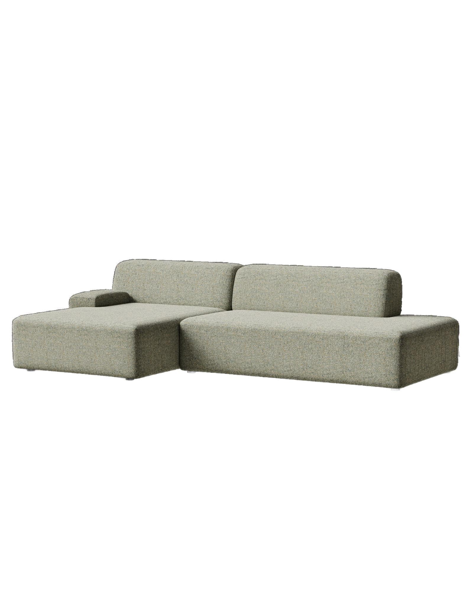 Sofa modułowa Umi narożna lewostronna 255 cm jasny zielony, Feum - 43643