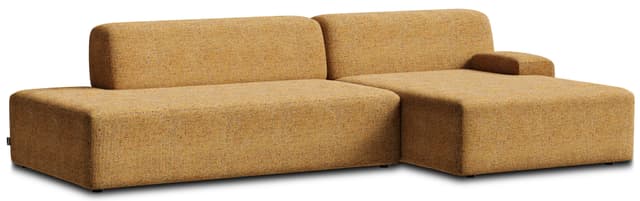 Sofa modułowa Umi narożna prawostronna 255 cm żółty, Feum - WYMIARY