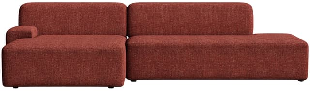 Sofa modułowa Umi narożna lewostronna 255 cm czerwony, Feum - WYMIARY