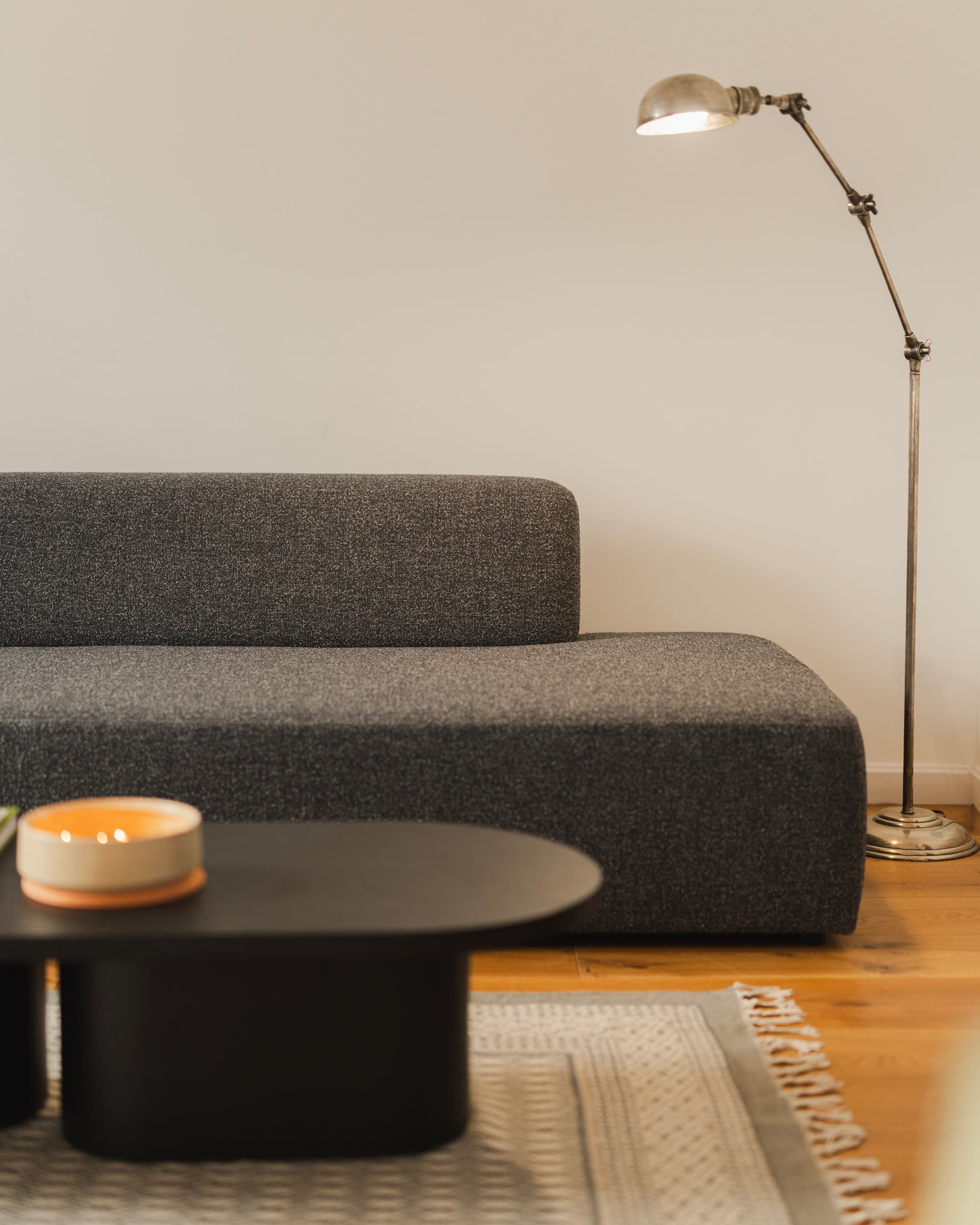 Sofa modułowa Umi narożna lewostronna 255 cm szary, Feum - 34185