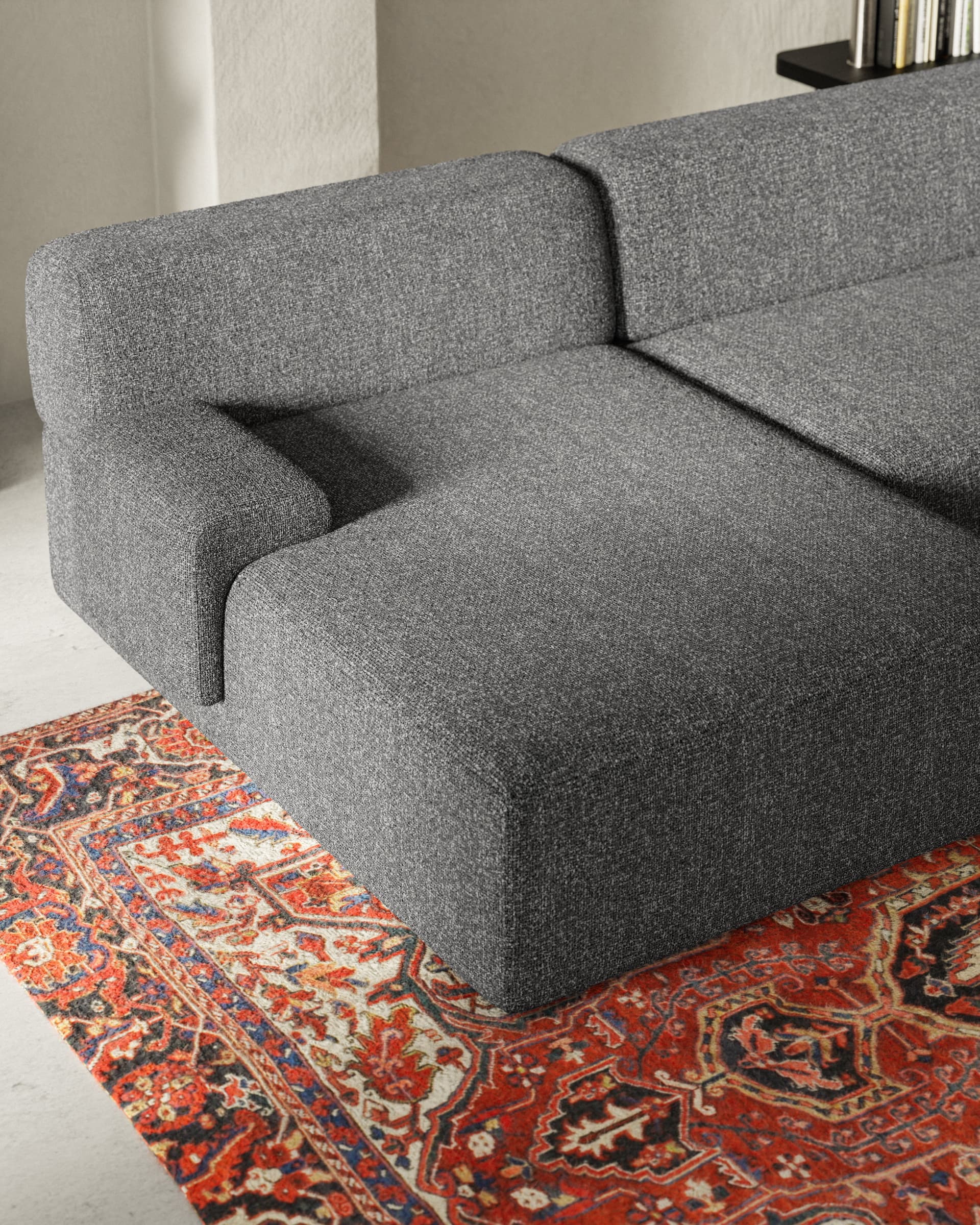 Sofa modułowa Umi narożna lewostronna 255 cm szary, Feum - 34184