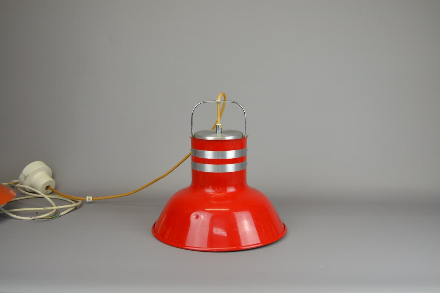 Pendant Lamp Space Age, red metal, Atelje Lyktan, Sweden, 1980s. - 236