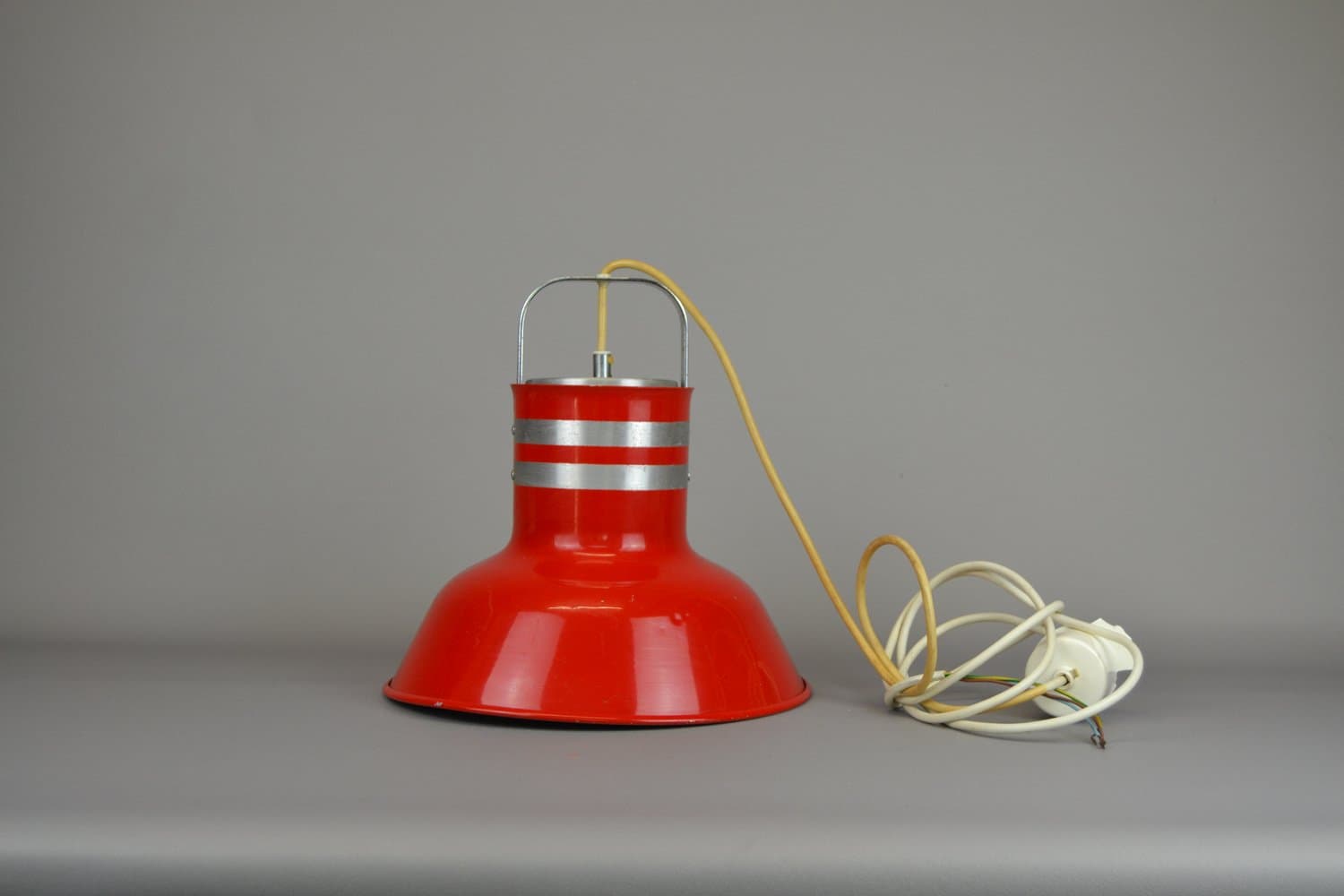 Pendant Lamp Space Age, red metal, Atelje Lyktan, Sweden, 1980s. - 240