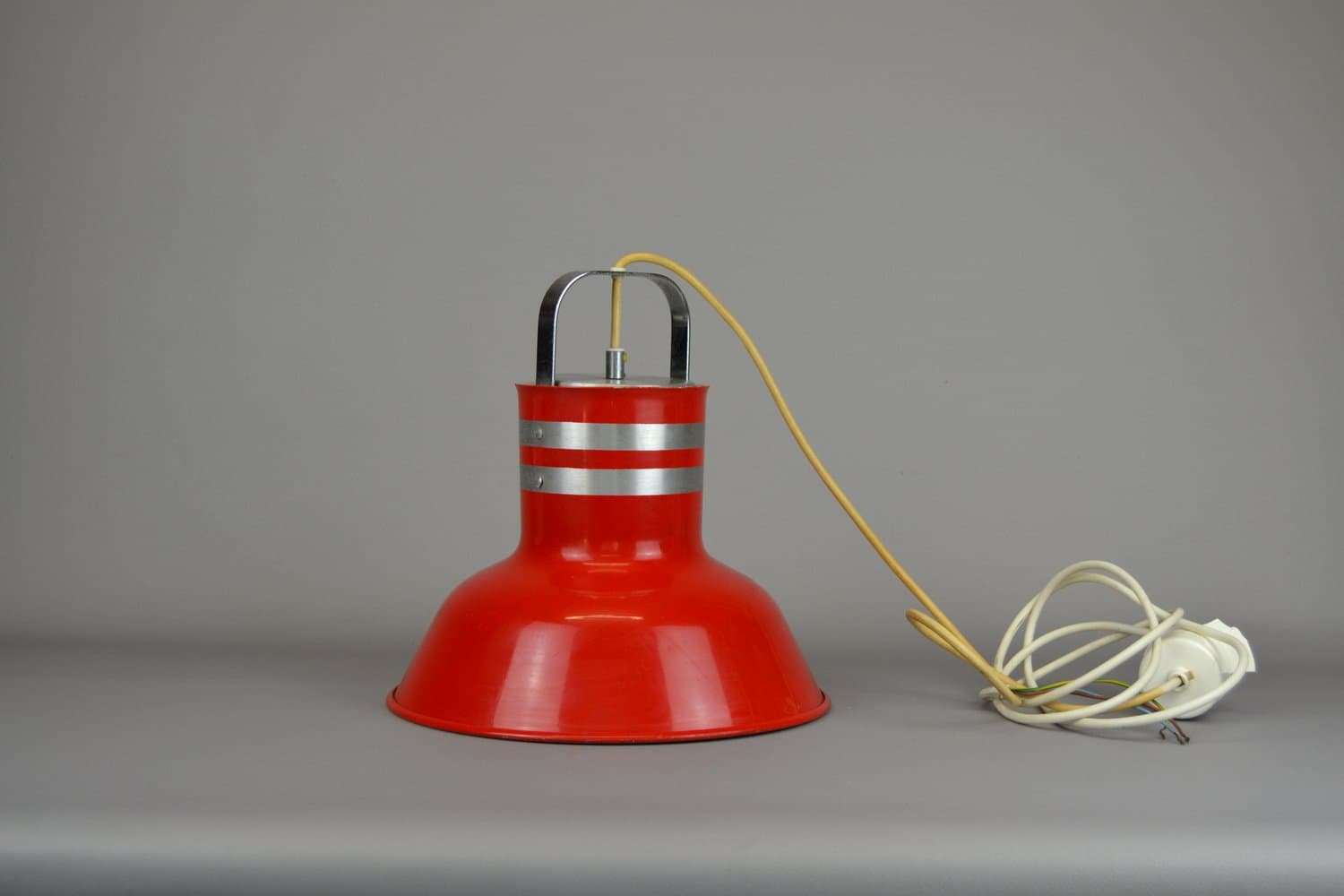 Pendant Lamp Space Age, red metal, Atelje Lyktan, Sweden, 1980s. - 234