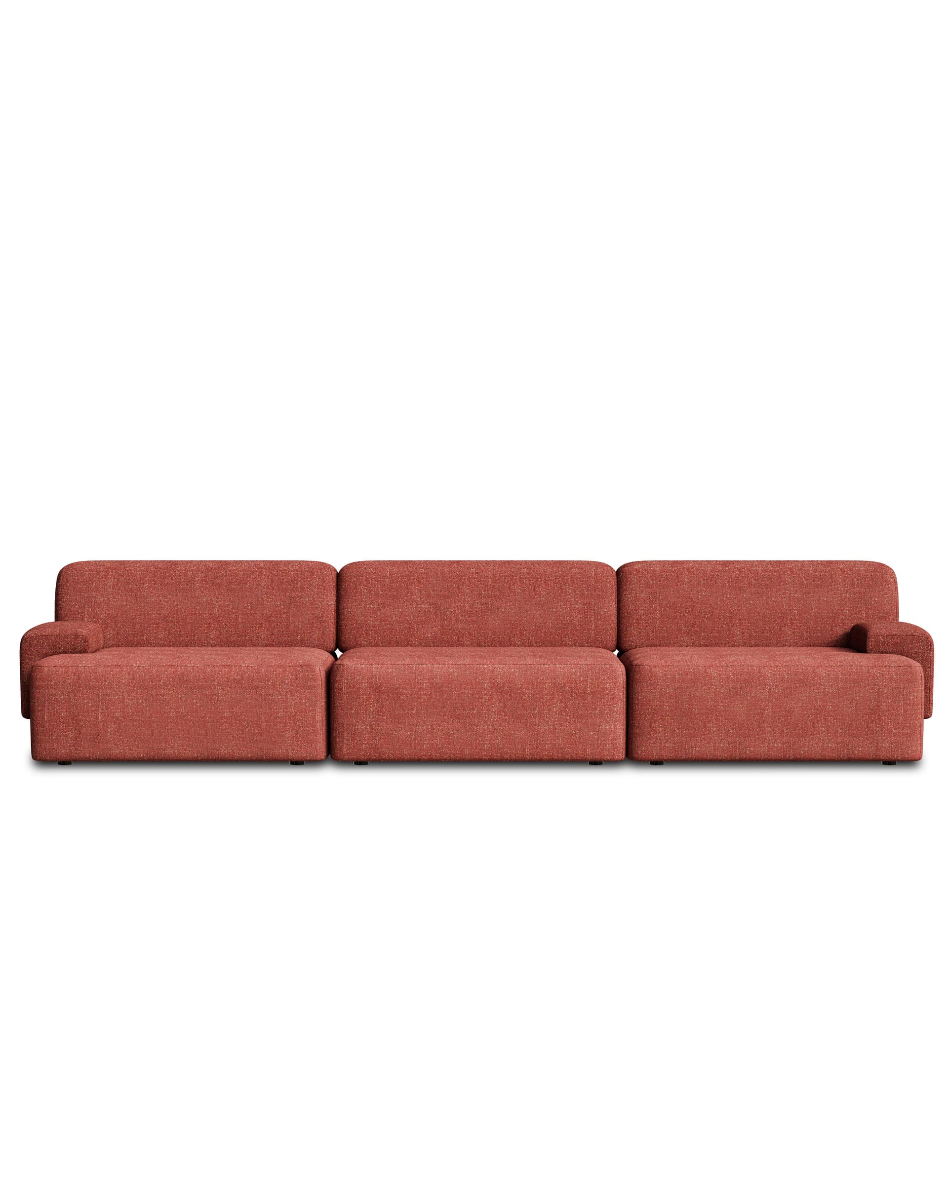 Umi modular sofa 295x95x65 cm 3-seater maroon red, by Feum Studio, FEUM - 43629