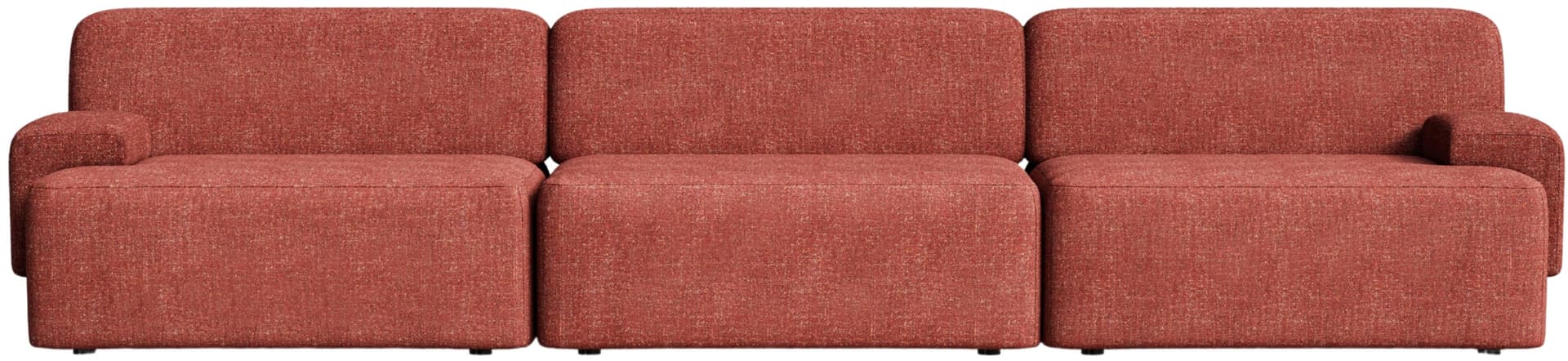 Umi modular sofa 295x95x65 cm 3-seater maroon red, by Feum Studio, FEUM