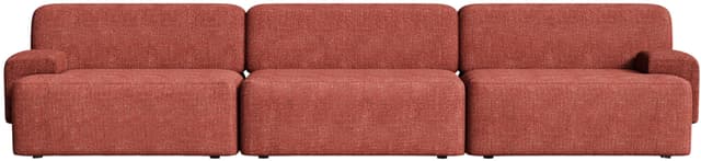 Umi modular sofa 295x95x65 cm 3-seater maroon red, by Feum Studio, FEUM - DIMENSION