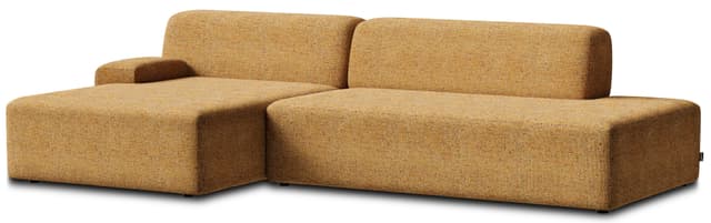 Sofa modułowa Umi narożna lewostronna 255 cm żółty, Feum - WYMIARY