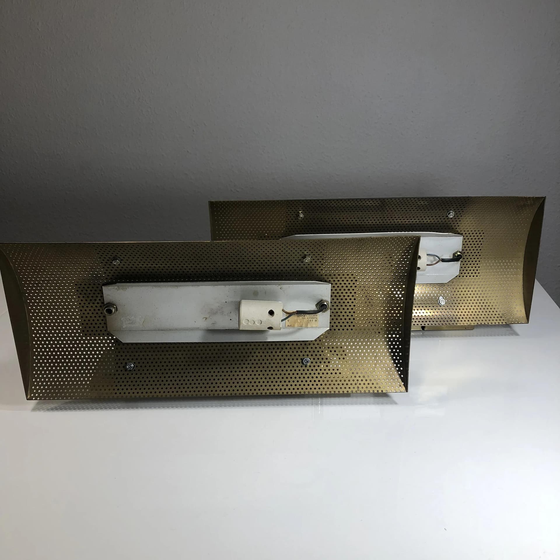 Para kinkietów, chromowany mosiądz srebrny, Art-Line, Niemcy, lata 70. - 34430