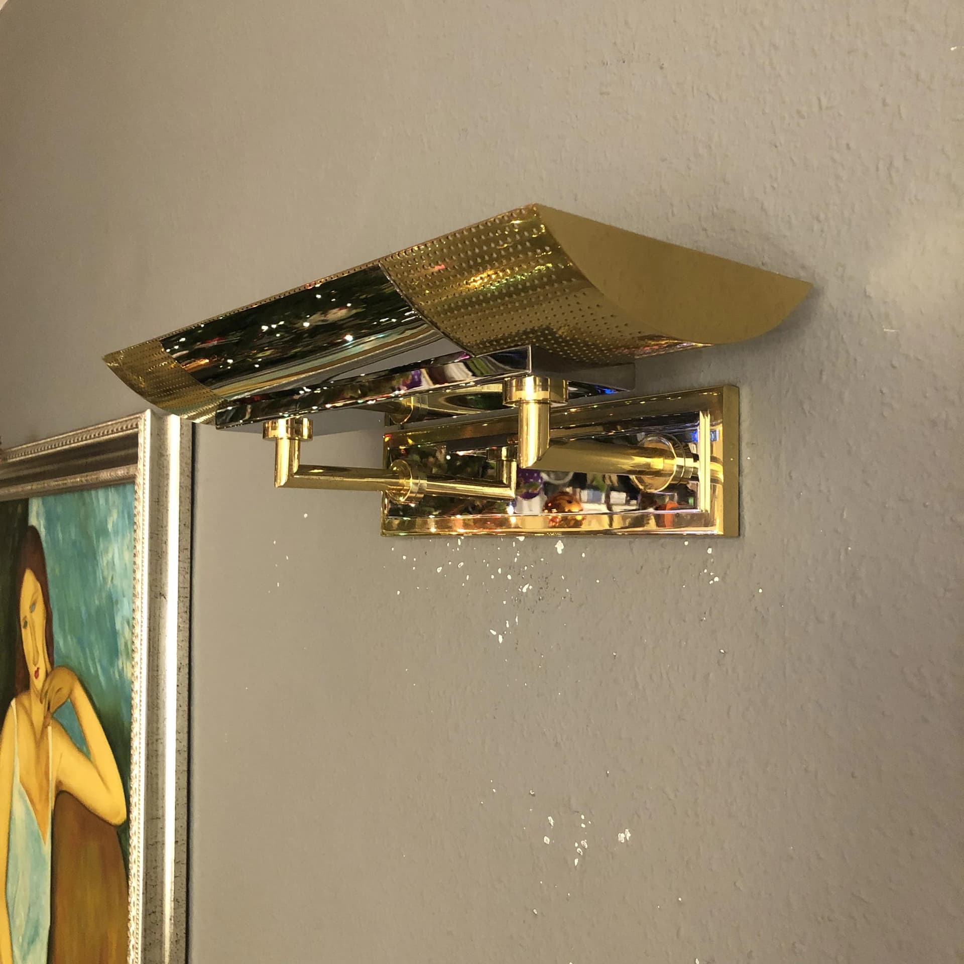 Para kinkietów, chromowany mosiądz srebrny, Art-Line, Niemcy, lata 70. - 34432