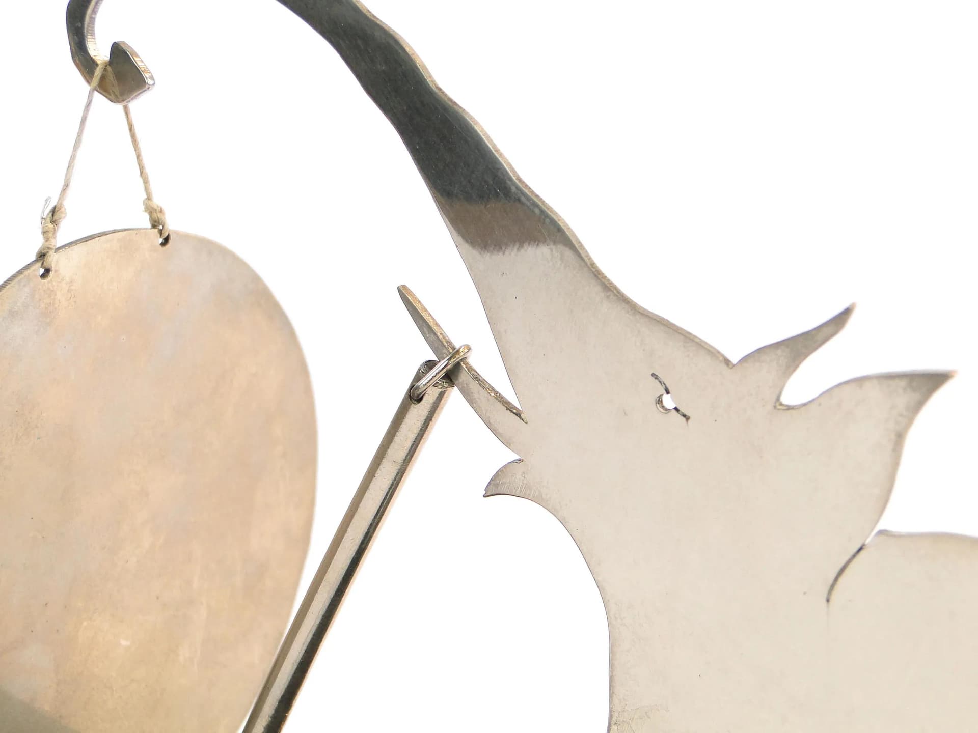 Gong Art déco, srebrny, mosiądz niklowany, bakelit, szkło czarne, Austria, lata 20. - 34465