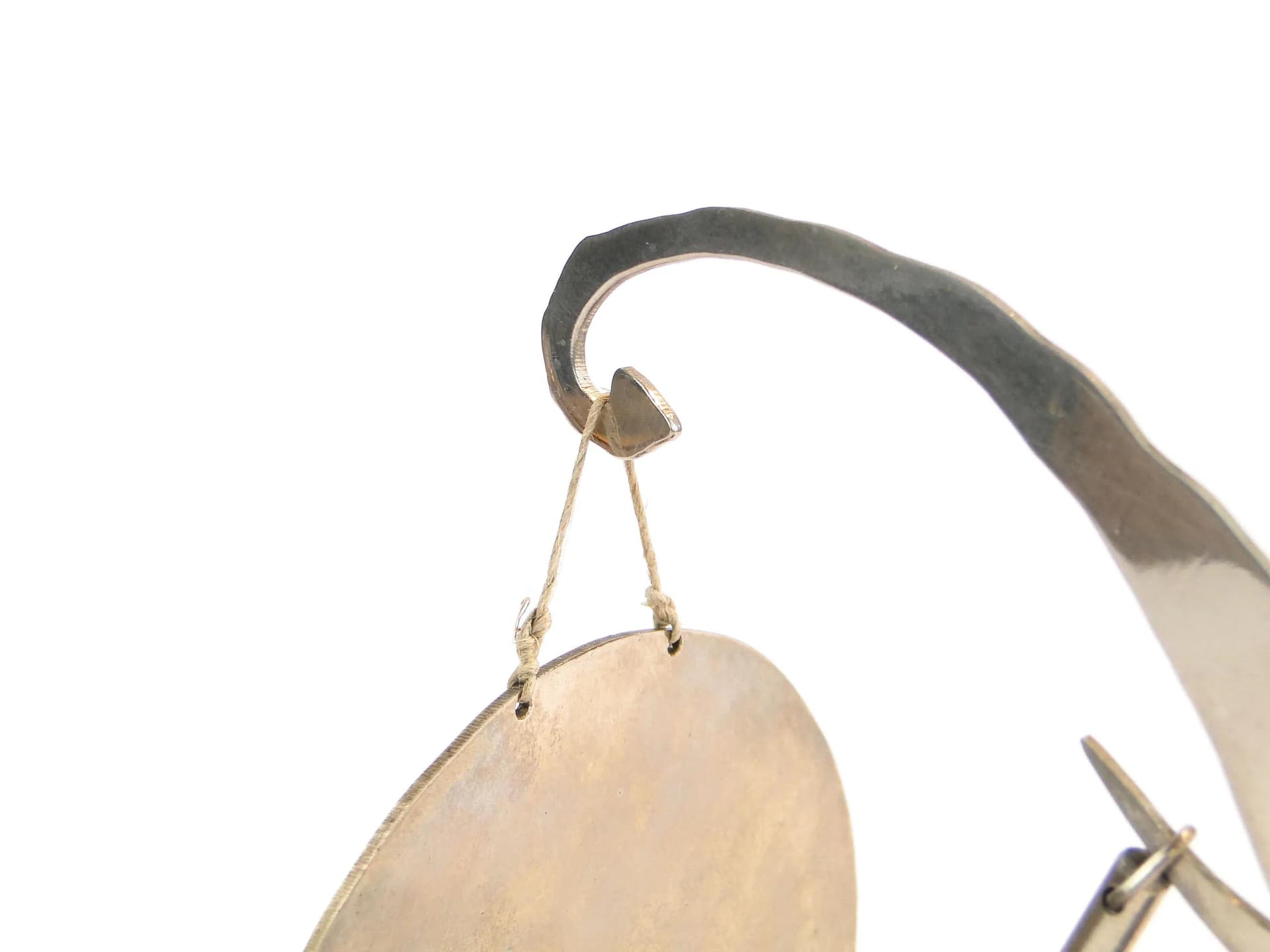 Gong Art déco, srebrny, mosiądz niklowany, bakelit, szkło czarne, Austria, lata 20. - 34466