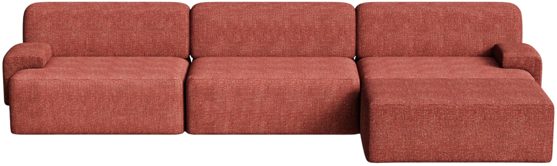 Sofa modułowa Umi narożna prawostronna 295 cm czerwony, Feum