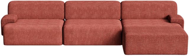 Sofa modułowa Umi narożna prawostronna 295 cm czerwony, Feum - WYMIARY