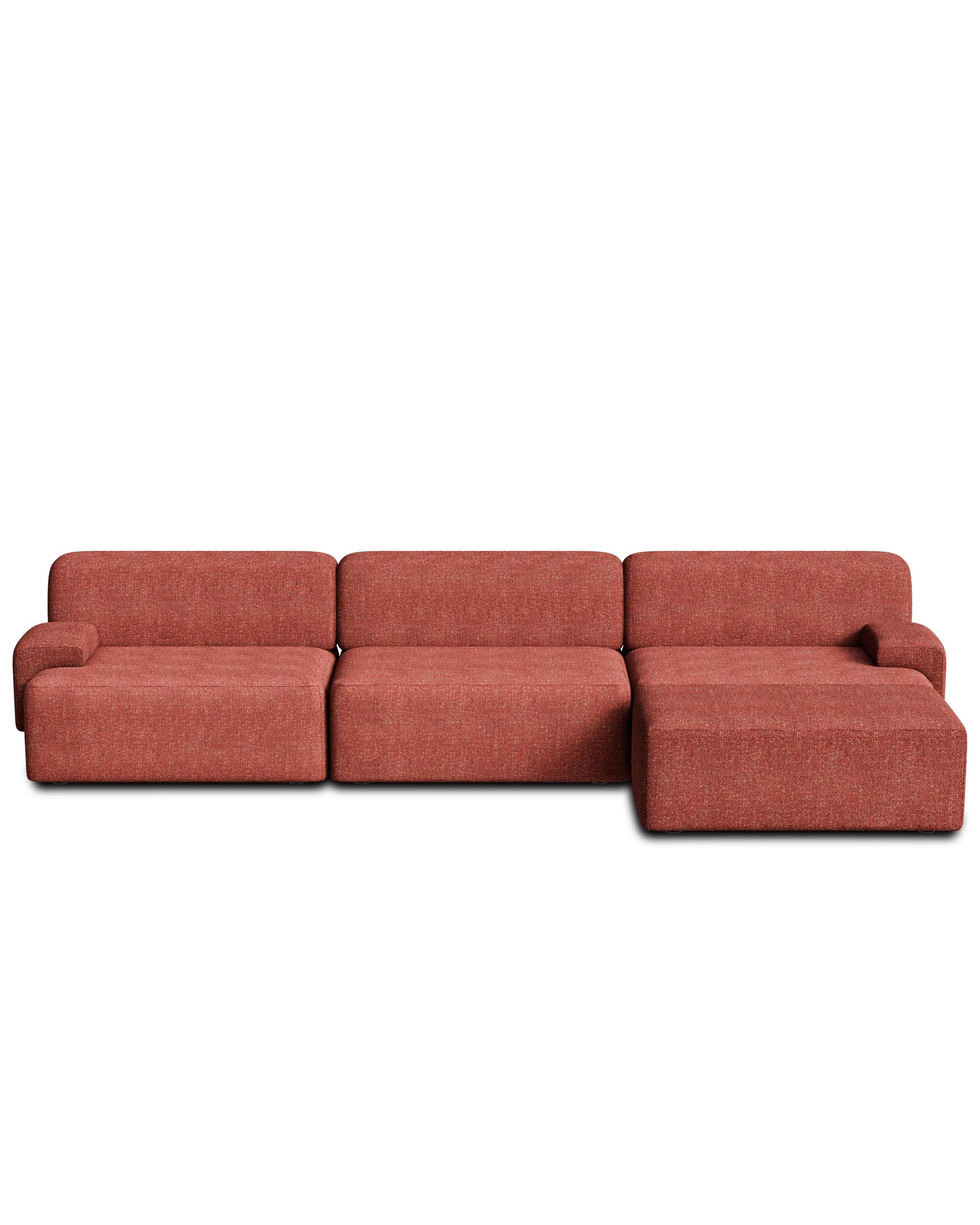 Sofa modułowa Umi narożna prawostronna 295 cm czerwony, Feum - 34377