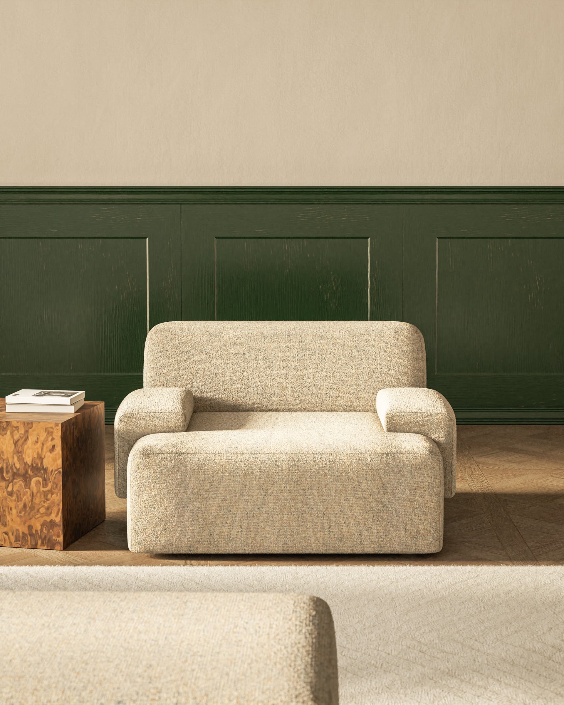 Beige Scandinavian Lounge Chair, by Feum Studio, Europe, 21st c. - 34367